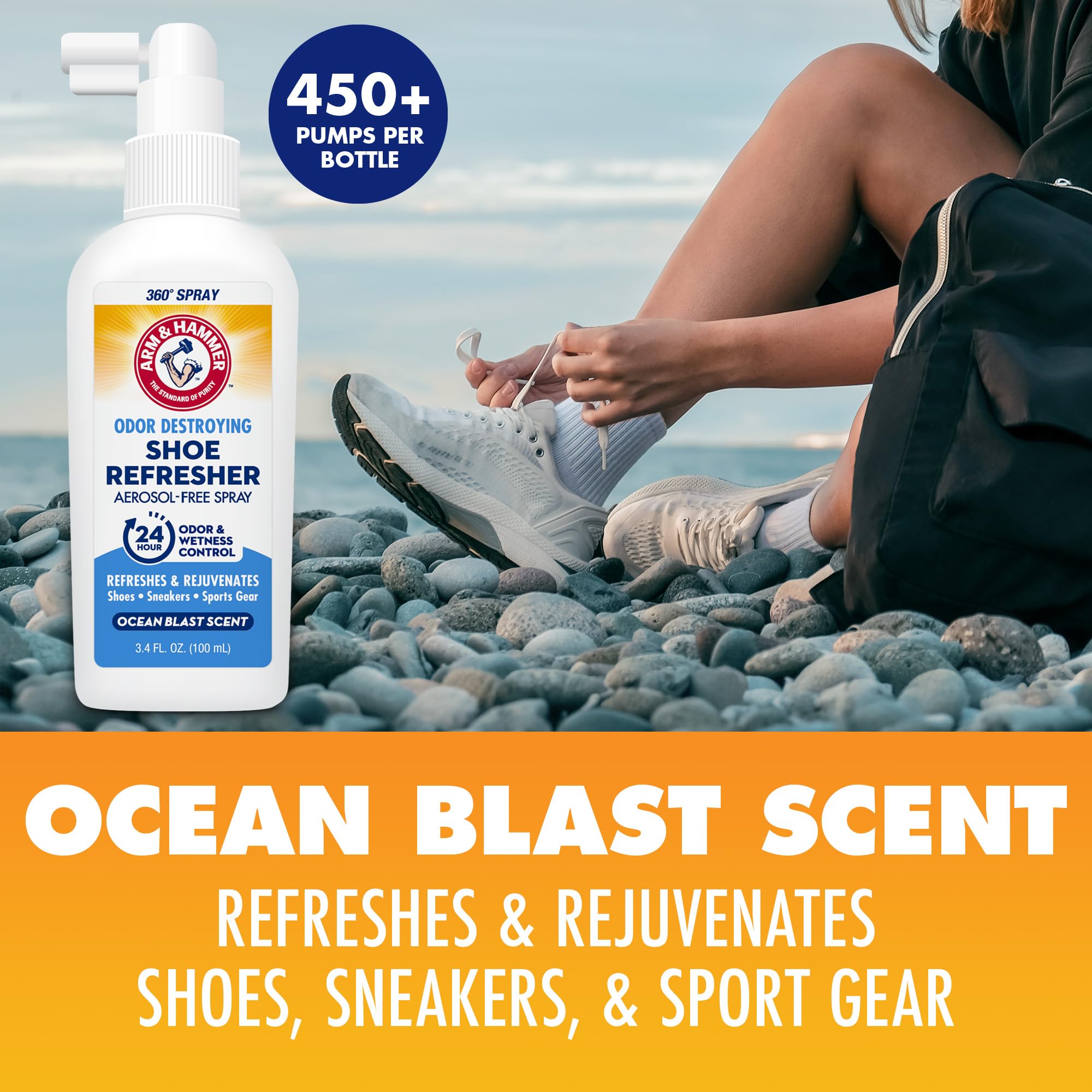 Foto 5 pulgar | Aerosol Refrescante Para Zapatos Arm & Hammer Ocean Blast, Paquete De 100 Ml, 2 Unidades - Venta Internacional.