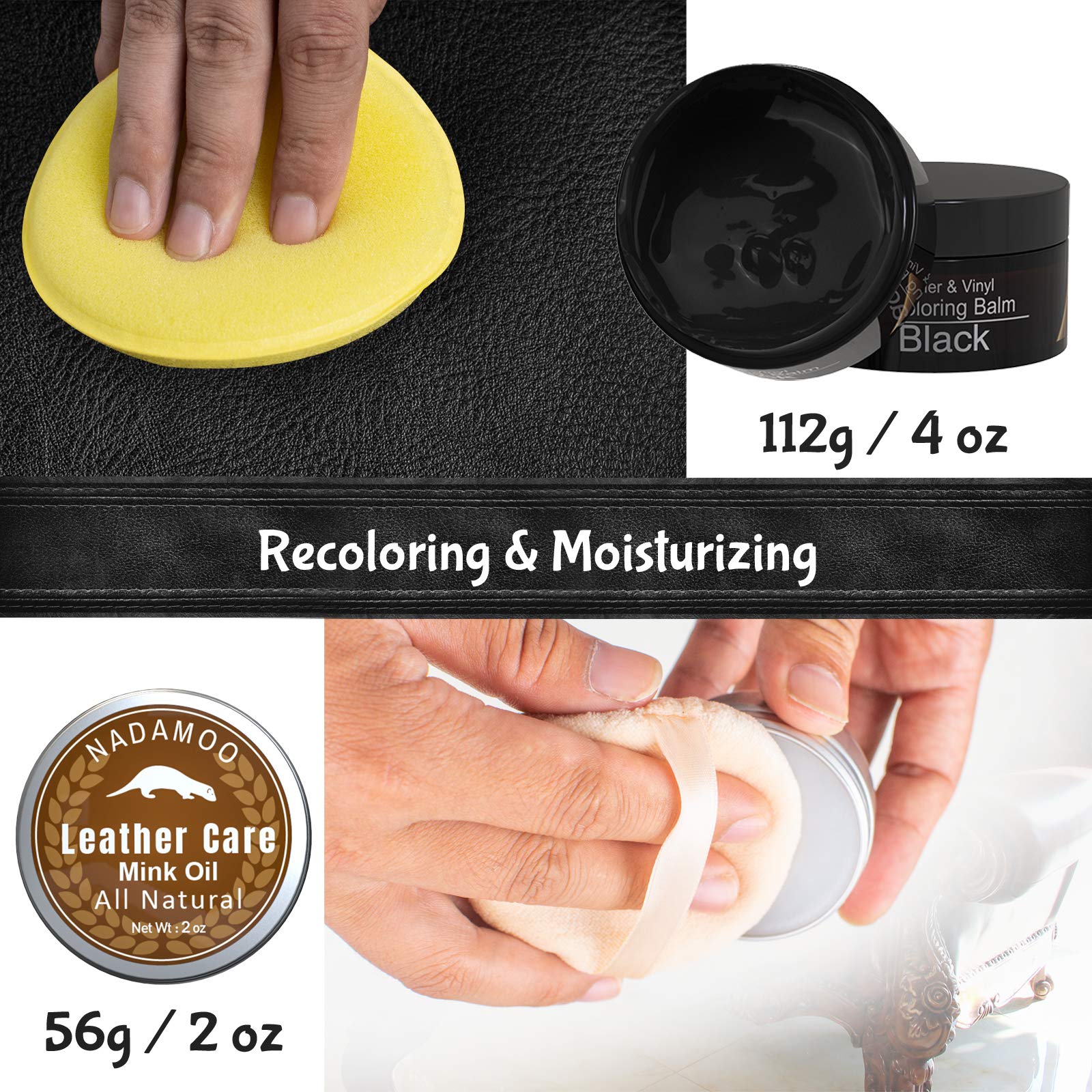 Foto 3 | Bálsamo Recolorante De Cuero Nadamoo Black Con Aceite De Visón 120 Ml - Venta Internacional.