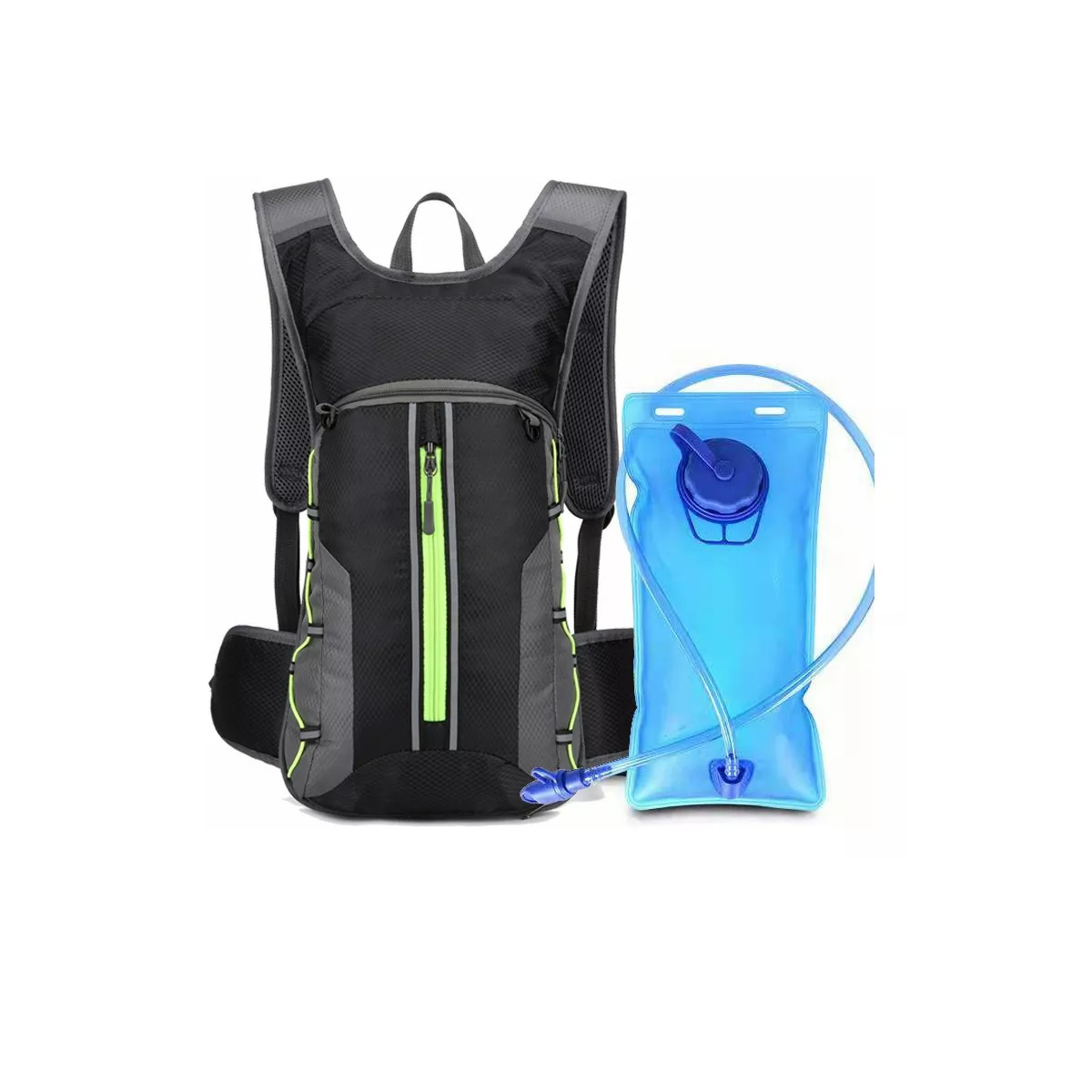 Mochila Impermeable para Hidratación + Bolsa de Agua 2L Eo Safe Imports ESI-8061 color Negro