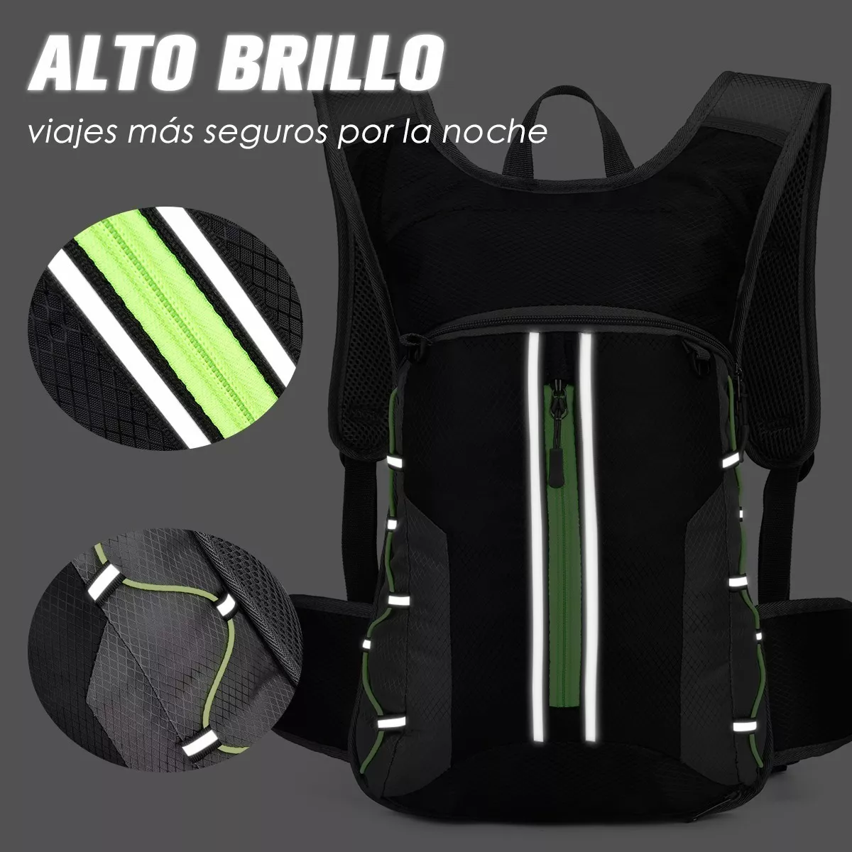 Foto 4 pulgar | Mochila Impermeable para Hidratación + Bolsa de Agua 2L Eo Safe Imports ESI-8061 color Negro