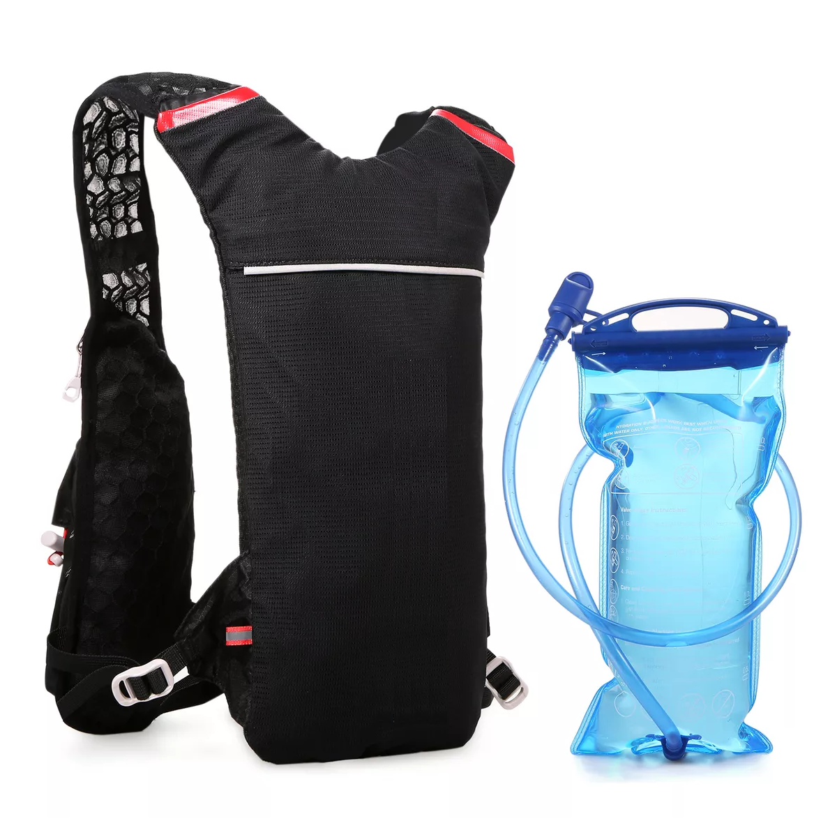 Mochila De Hidratación Con Bolsa De Agua De 2 Litros Eo Safe Imports Esi-9462 Negro