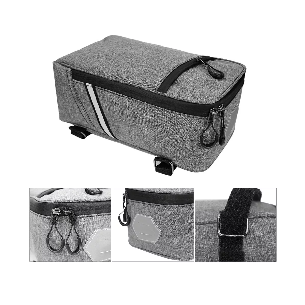 Foto 4 pulgar | Bolsa Asientos Traseros Bicicleta Gran Capacidad 5l Eo Safe Imports Esi-9475 Gris