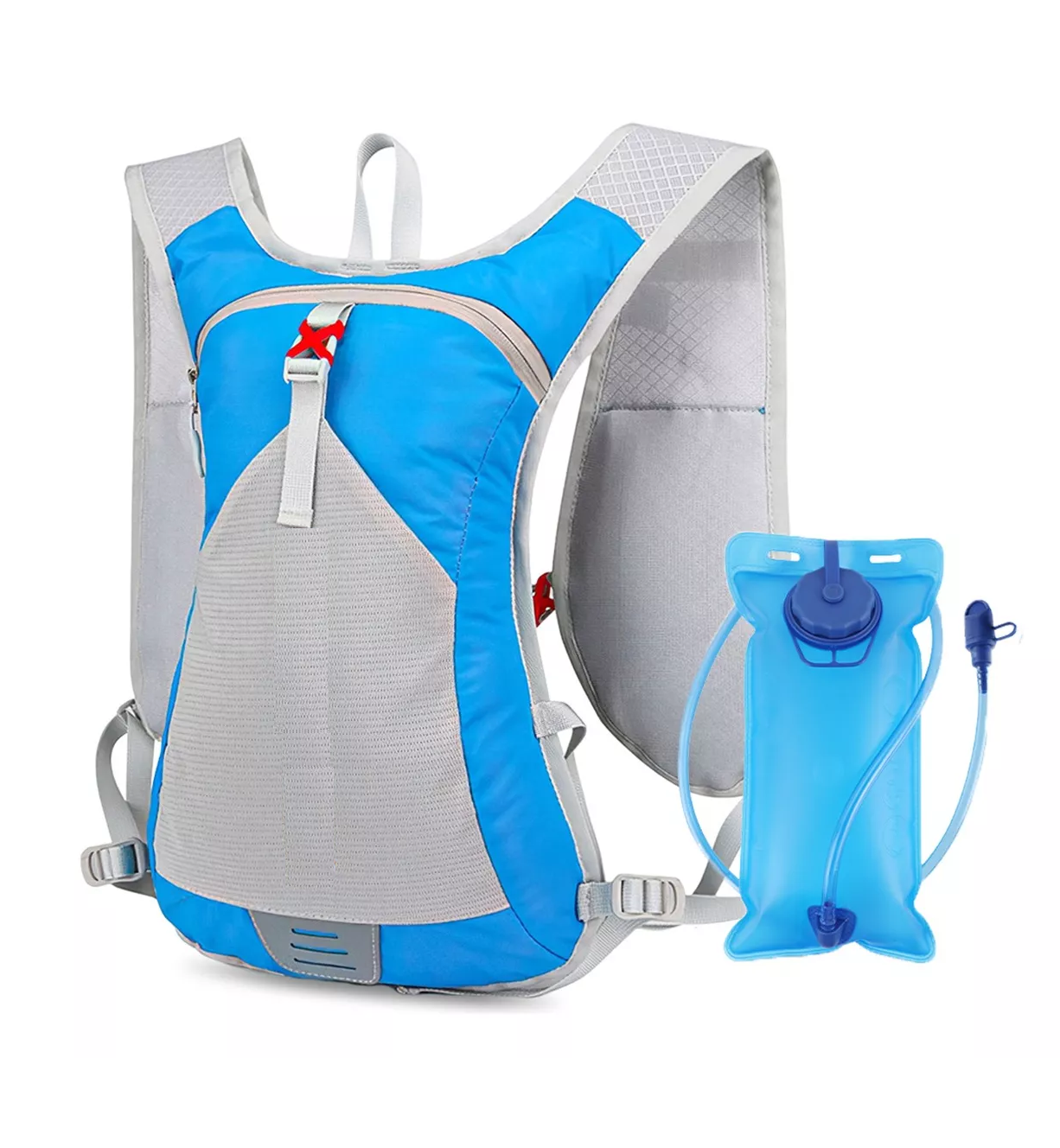 Mochila De Hidratacion Bicicleta Con Tanque De Agua De 2l Azul