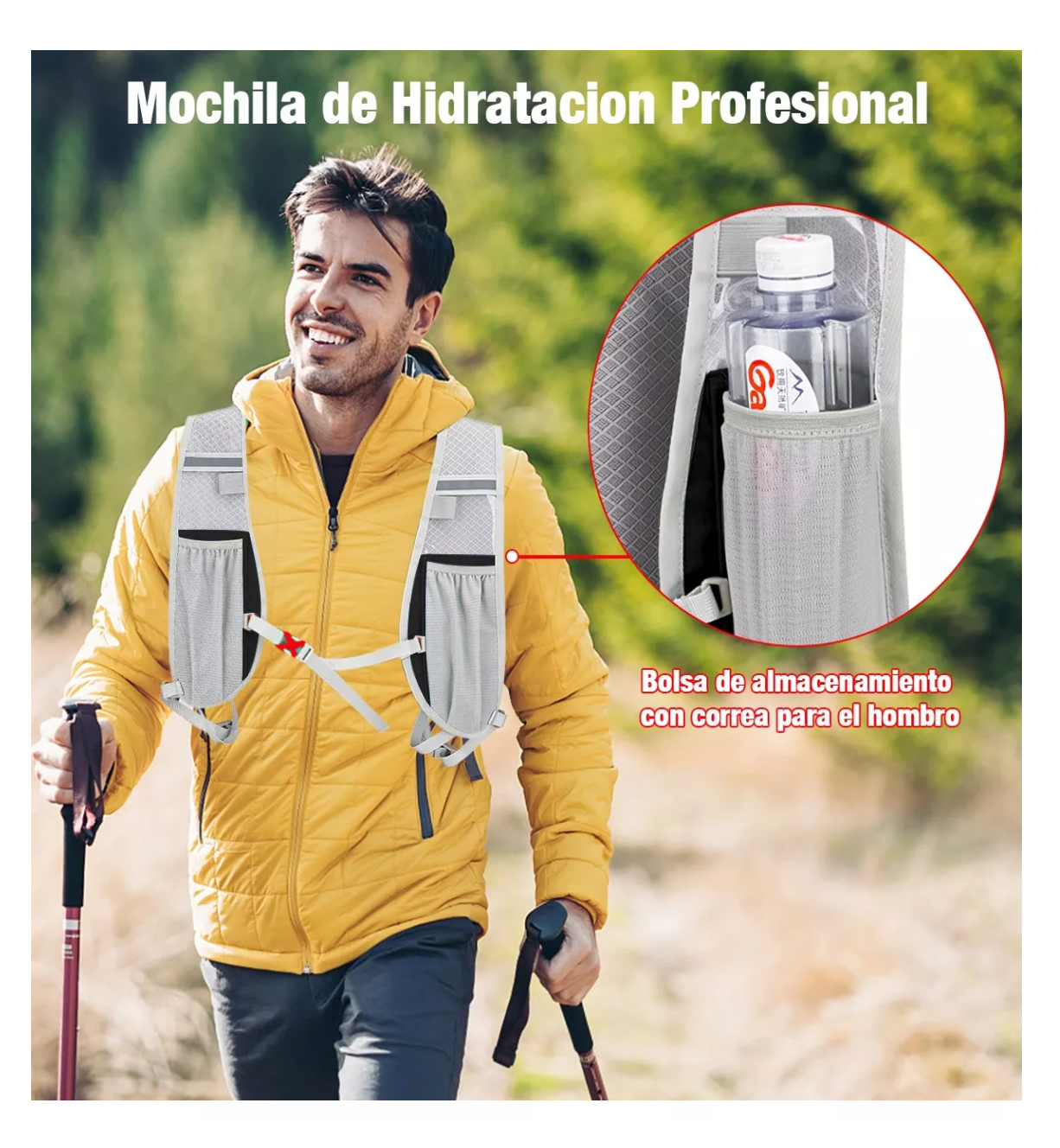 Foto 4 pulgar | Mochila De Hidratacion Bicicleta Con Tanque De Agua De 2l Negro