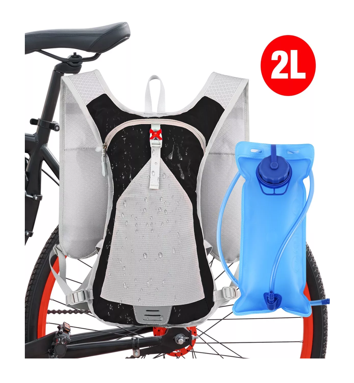 Foto 5 pulgar | Mochila De Hidratacion Bicicleta Con Tanque De Agua De 2l Negro