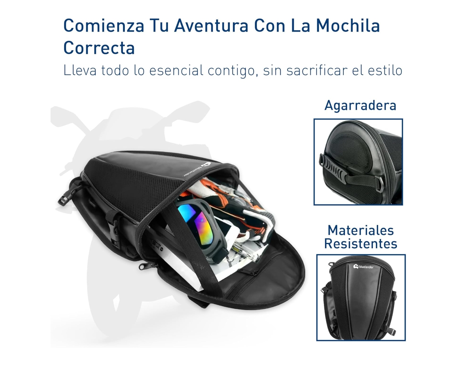 Foto 4 pulgar | Mochila impermeable Bluelander para Motocicleta o Bicicleta Multiusos 30x28x21 cm