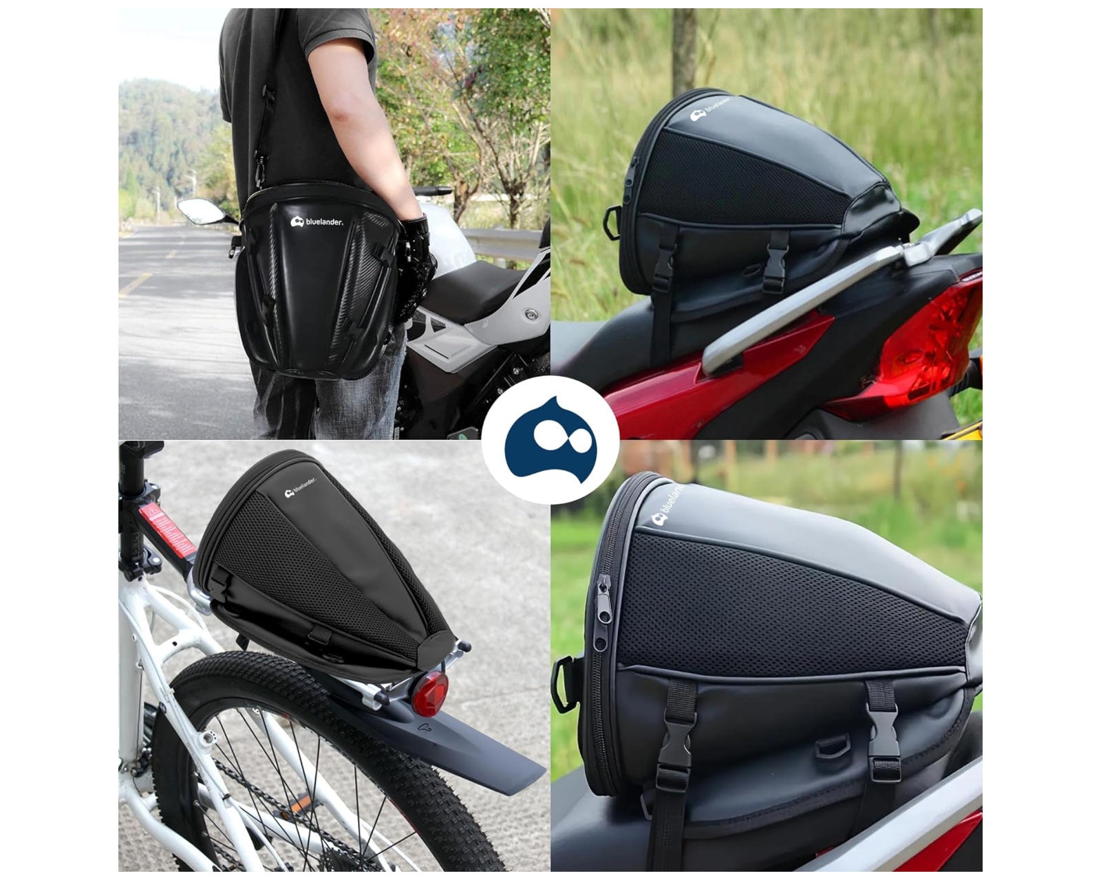 Foto 7 pulgar | Mochila impermeable Bluelander para Motocicleta o Bicicleta Multiusos 30x28x21 cm