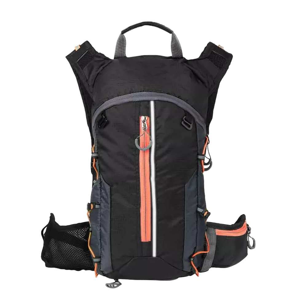 Mochila Hidratación Ciclismo Campismo Hiking + Bolsa de Agua 2l Naranja/negro