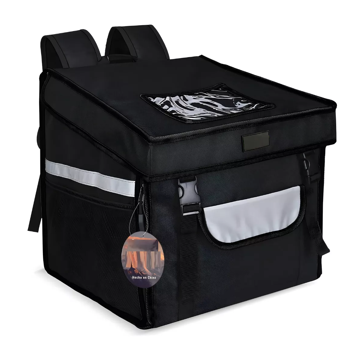 Mochila Negra Impermeable 14'' Mochila Termica Delivery Repartidor Eo Safe Imports Esi-14413 Negro