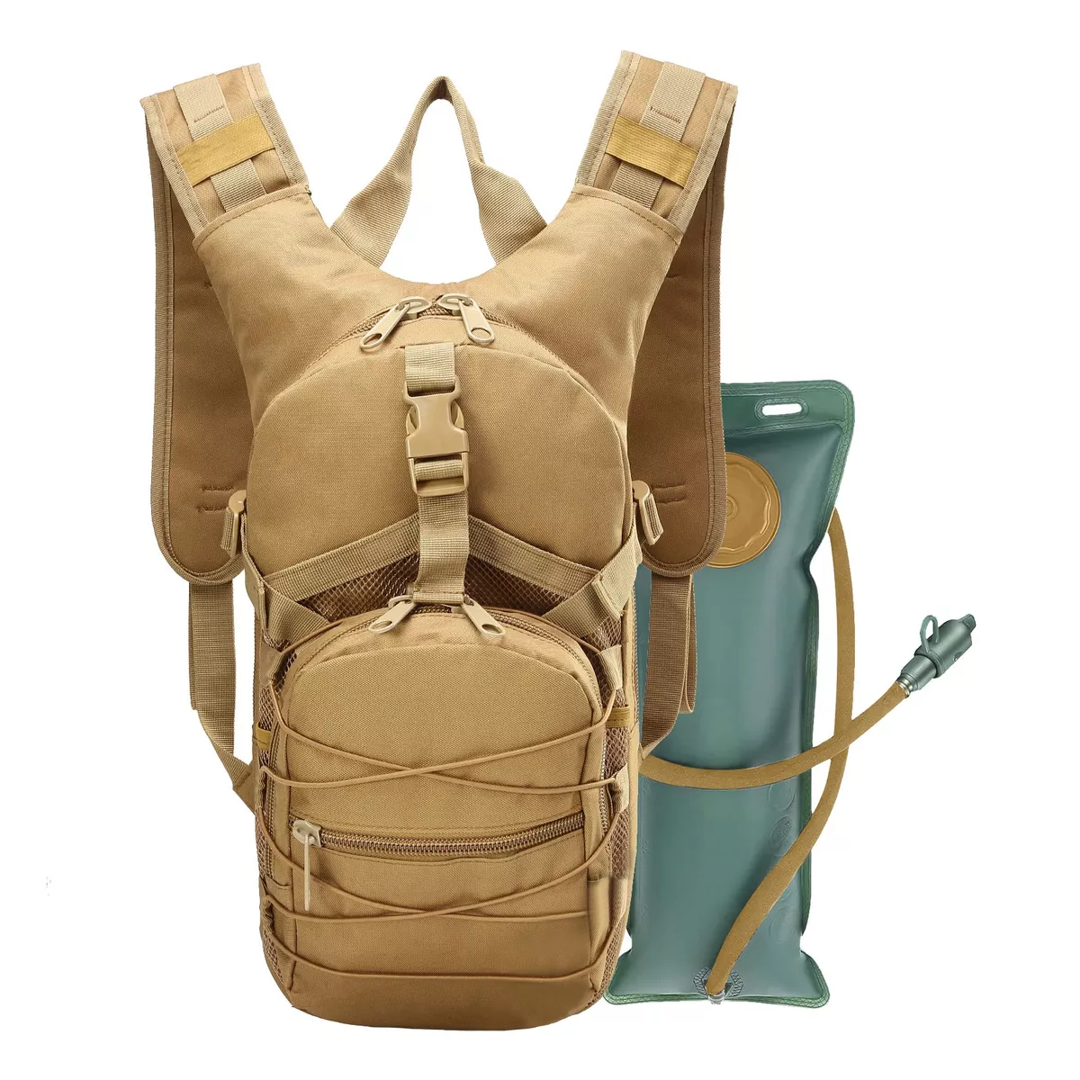 Mochila Hidratación Táctica Ciclismo Bolsa De Agua 3l Estilo 2 Eo Safe Imports Esi-14418 Beige