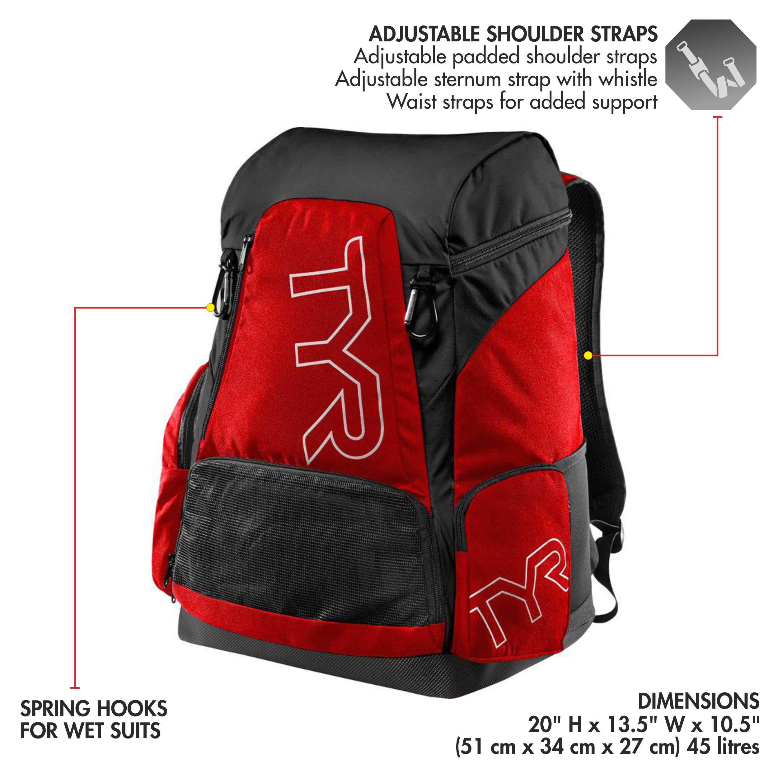Foto 5 pulgar | Mochila TYR Alliance Rojo 45 L - Venta Internacional