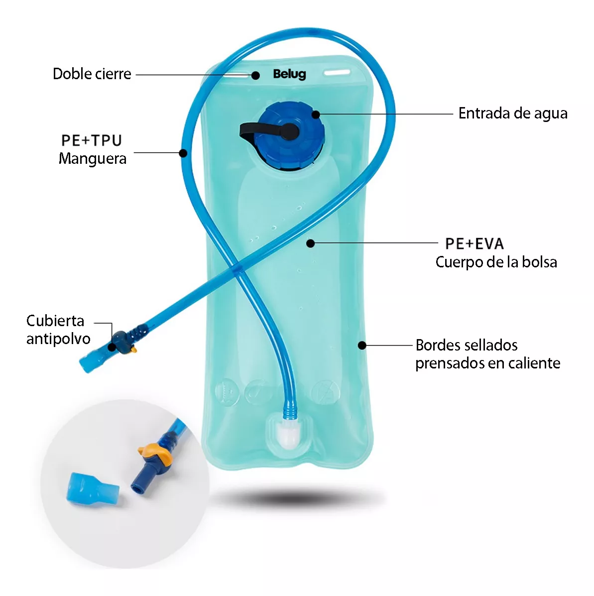 Foto 3 pulgar | Bolsa De Agua Hidratación 2 L Para Mochila De Hidratación Azul
