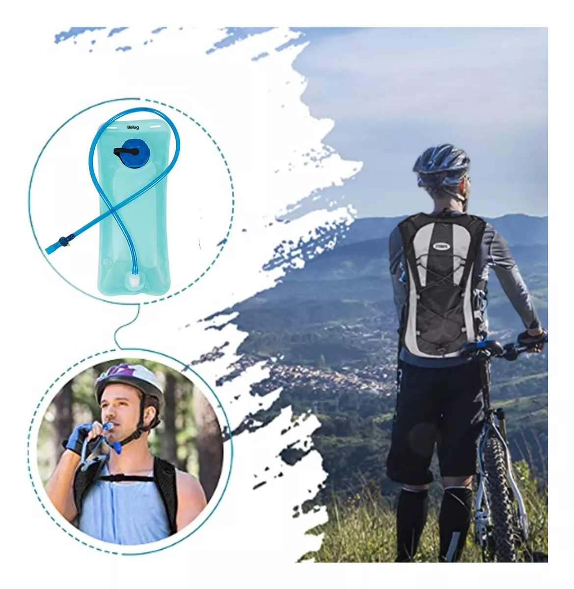 Foto 4 pulgar | Bolsa De Agua Hidratación 2 L Para Mochila De Hidratación Azul