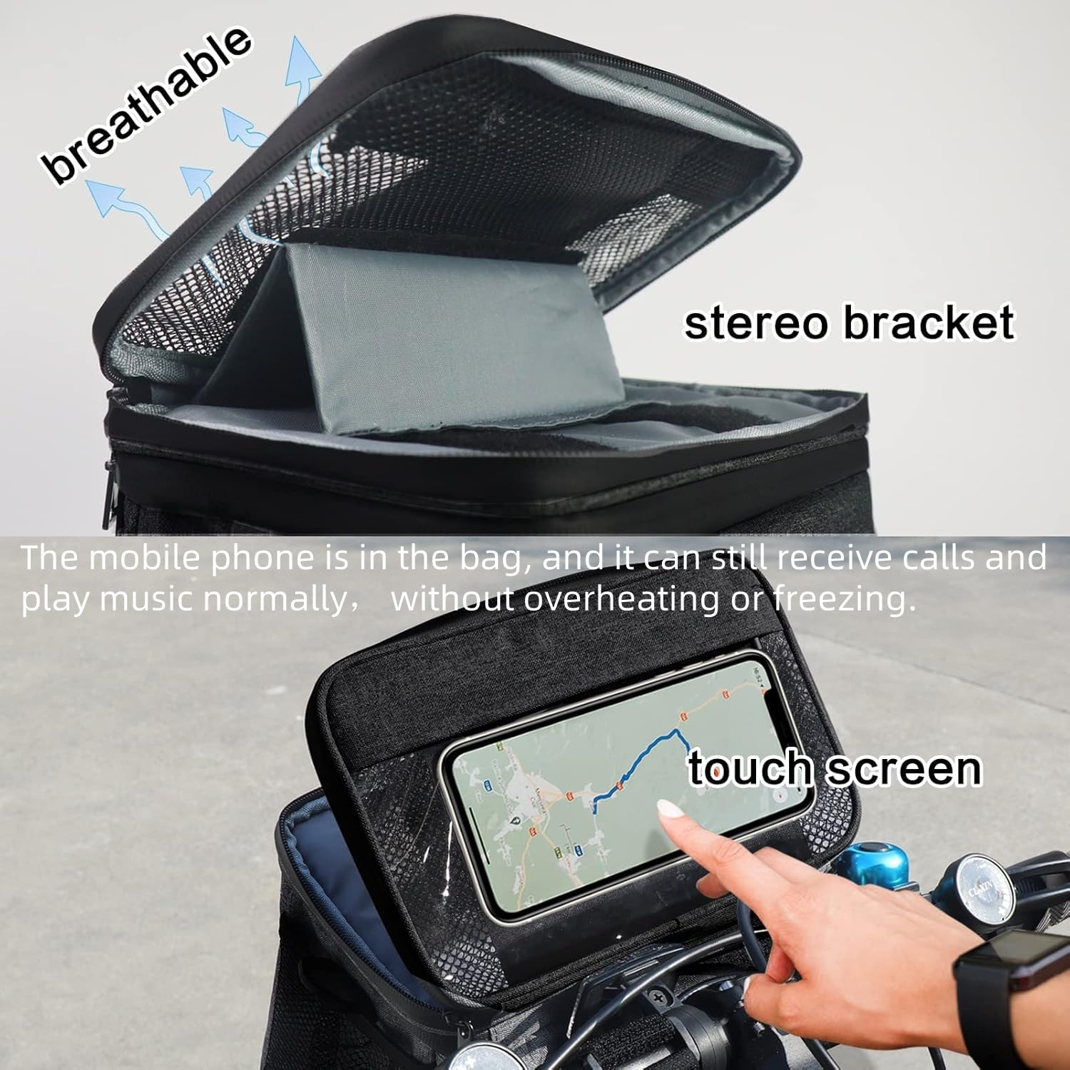 Foto 3 pulgar | Bolsa Para Manillar De Bicicleta Meimesu Impermeable Con Soporte Para Teléfono De 8 Pulgadas - Venta Internacional.