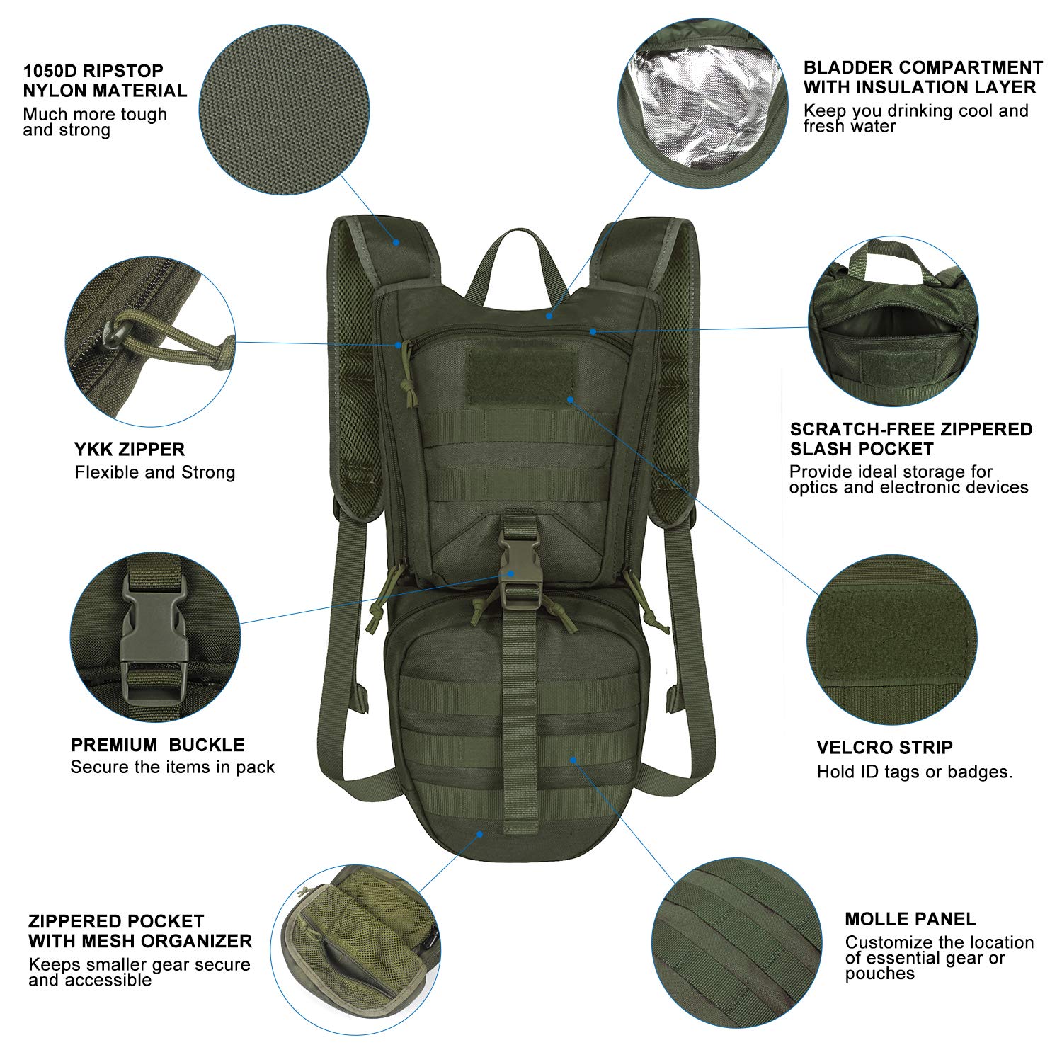 Foto 3 pulgar | Mochila De Hidratación Unigear Tactical De 3 Litros Con Bolsa De Agua - Venta Internacional.
