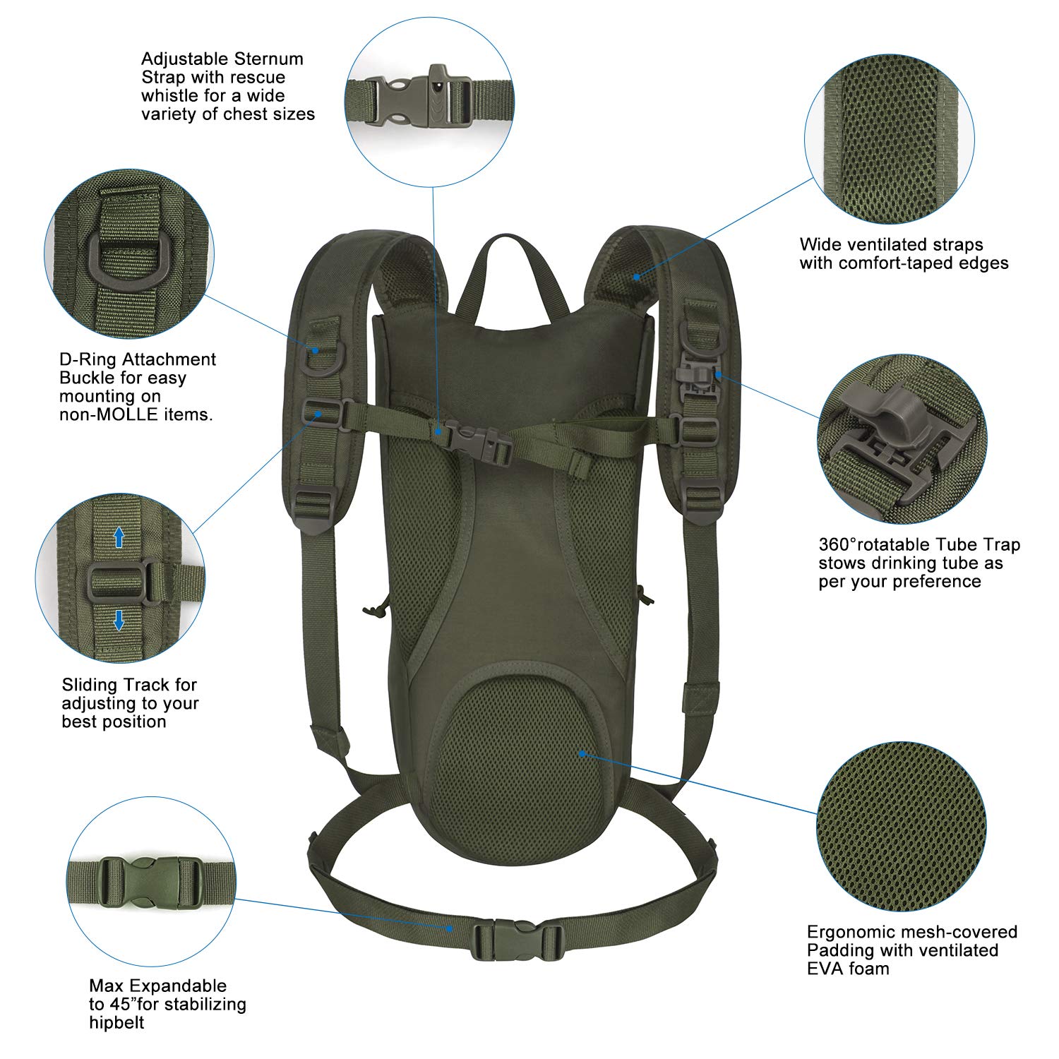 Foto 4 pulgar | Mochila De Hidratación Unigear Tactical De 3 Litros Con Bolsa De Agua - Venta Internacional.