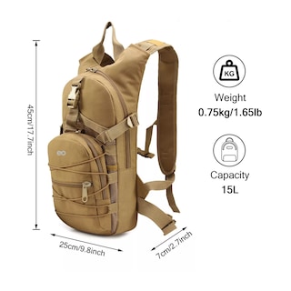 Foto 2 | Mochila Hidratación Táctica Ciclismo Bolsa De Agua 3l Estilo 2 Eo Safe Imports Esi-14418-1 Beige