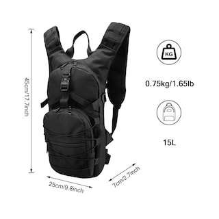 Foto 2 | Mochila Hidratación Táctica Ciclismo Bolsa De Agua 3l Estilo 1 Eo Safe Imports Esi-14417-1 Negro