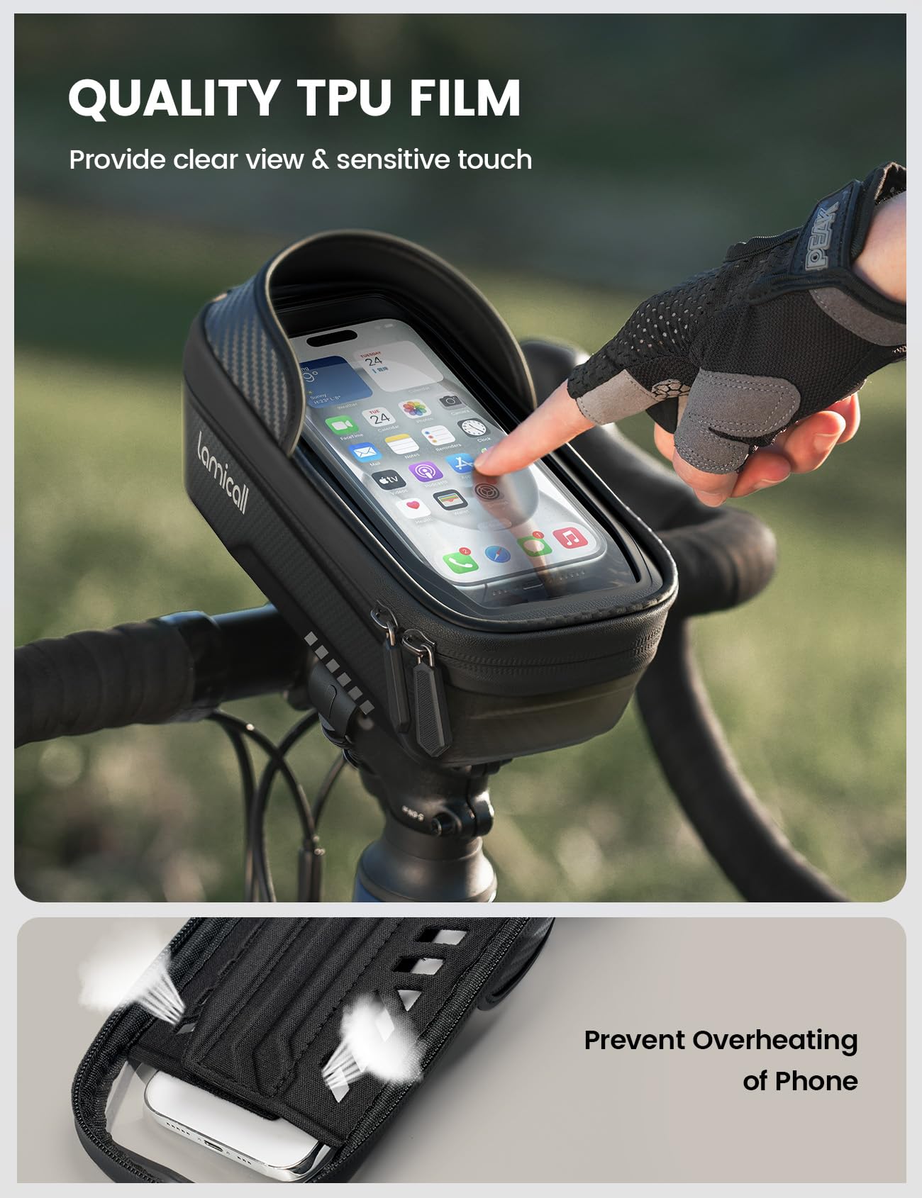 Foto 5 | Bolsa Impermeable Para Cuadro De Bicicleta Lamicall Con Soporte Para Teléfono De 1,3 L - Venta Internacional.
