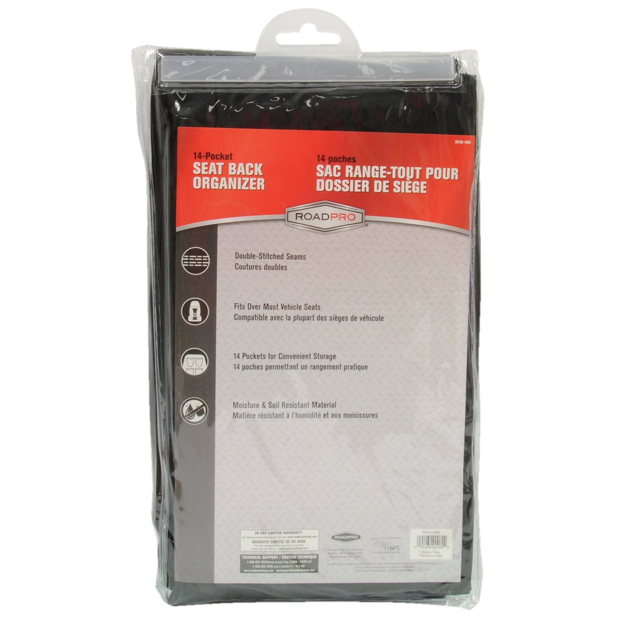 Foto 3 pulgar | Organizador Para Respaldo De Asiento Roadpro Rpsb-14bk Travel Essentials - Venta Internacional.