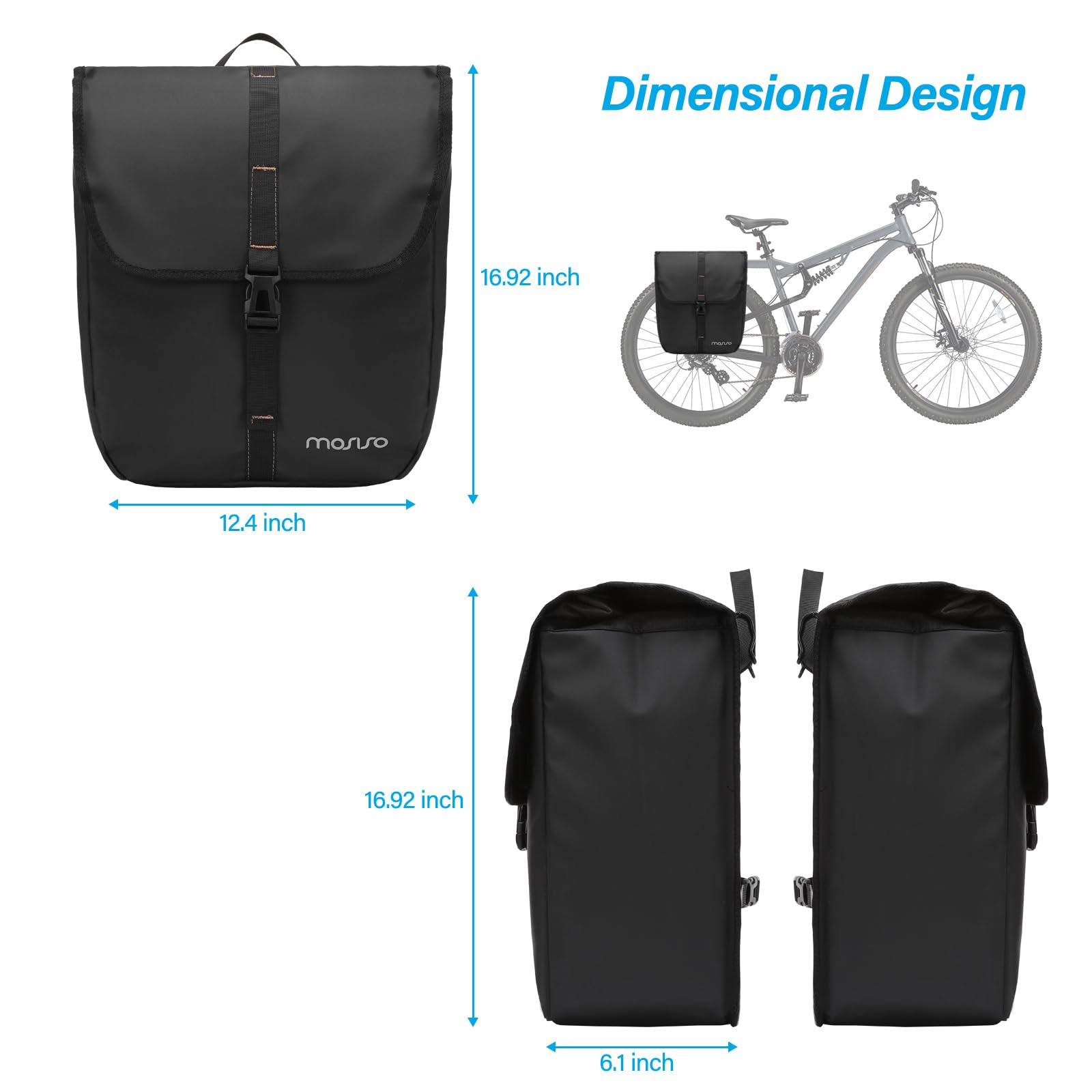 Foto 4 pulgar | Alforjas De Bicicleta Mosiso, 20 L, Impermeables, Paquete De 2 Unidades, Para Carretera Y Montaña - Venta Internacional