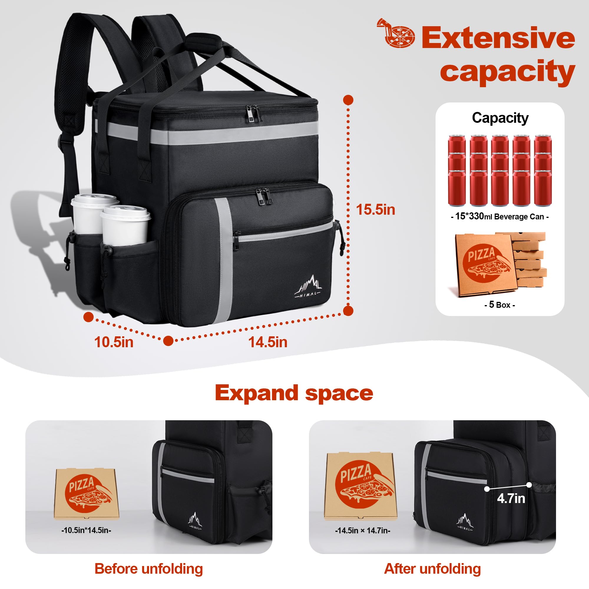 Foto 3 | Mochila De Entrega De Comida Gohimal Food Delivery Bags - Venta Internacional.