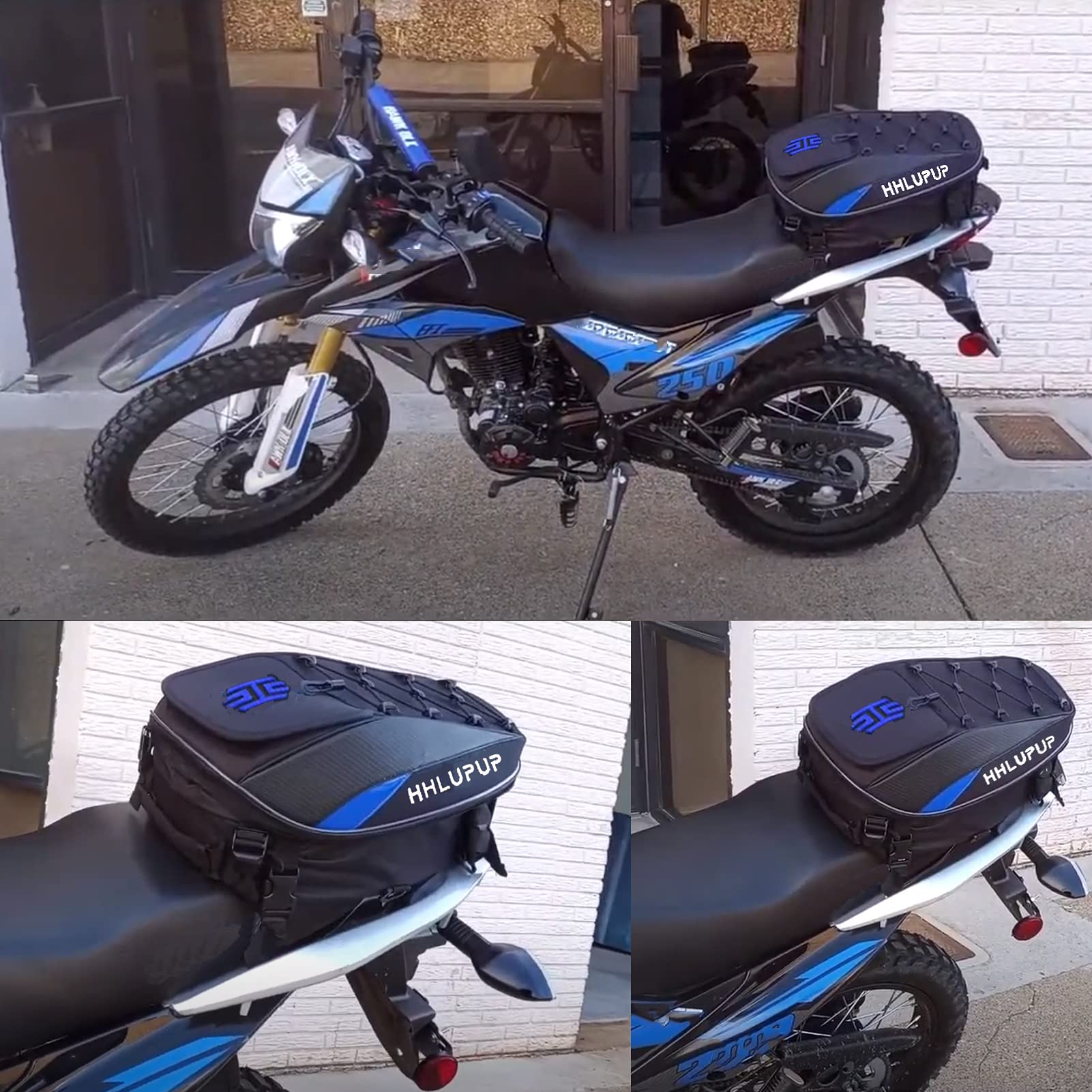 Foto 3 pulgar | Casco De Asiento Hhlupup Con Bolsa Trasera Para Motocicleta Con Cierre De Contraseña - Venta Internacional.