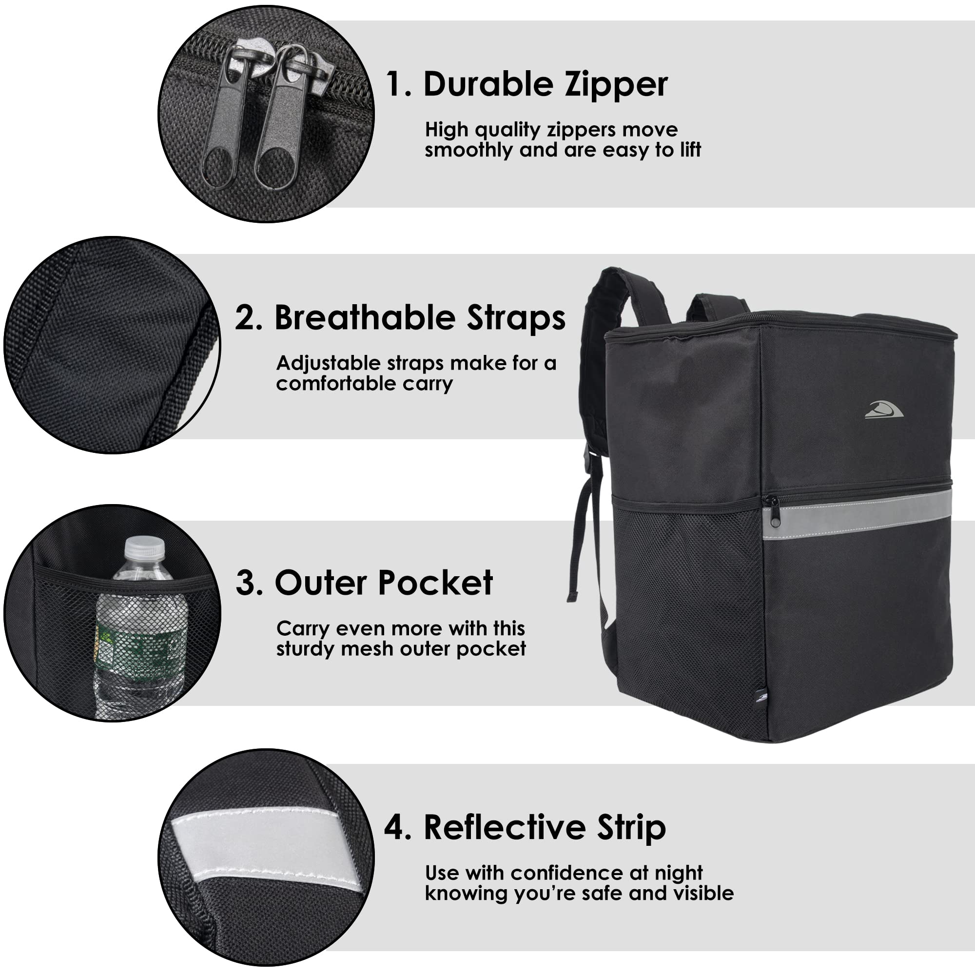 Foto 3 pulgar | Mochila Aislante Para Entrega De Alimentos Trail Maker Negra - Venta Internacional.