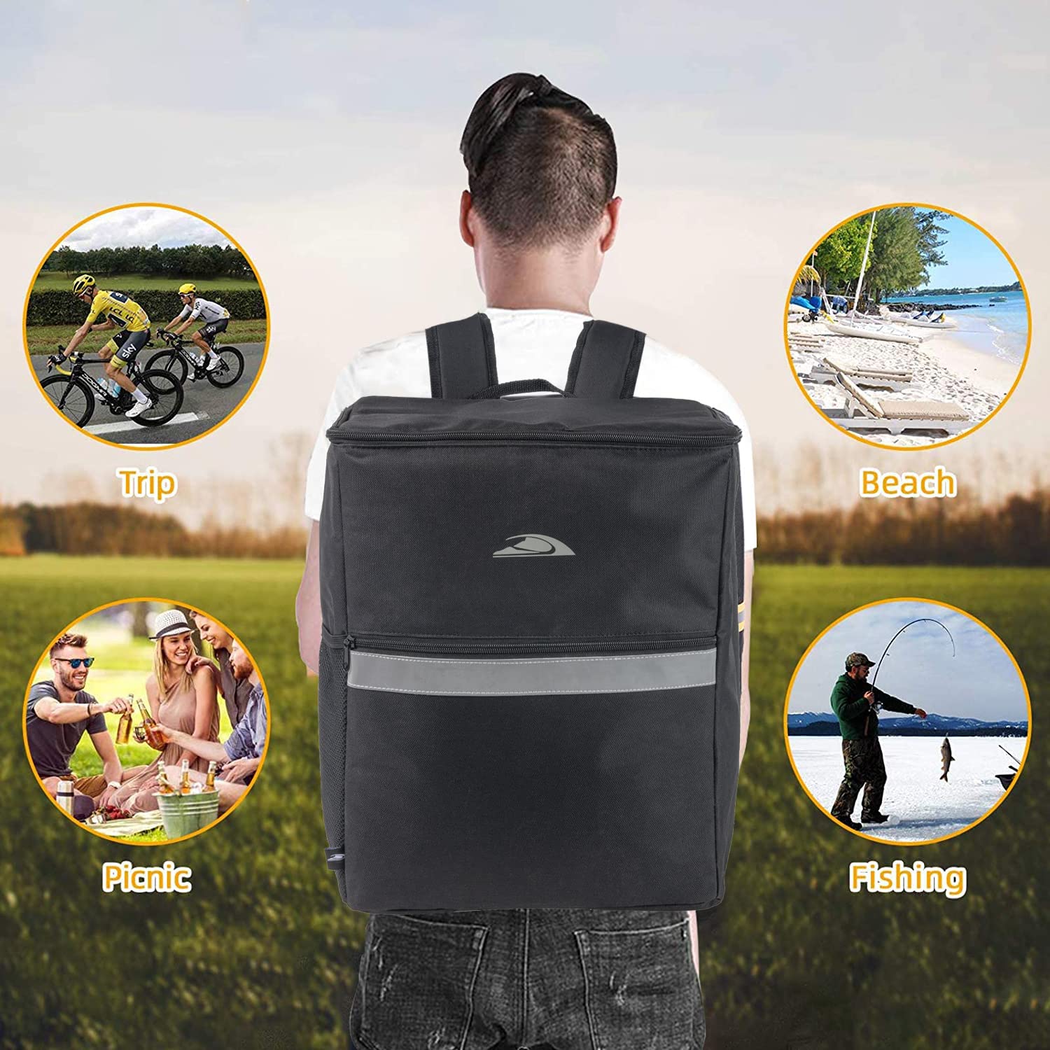 Foto 7 pulgar | Mochila Aislante Para Entrega De Alimentos Trail Maker Negra - Venta Internacional.