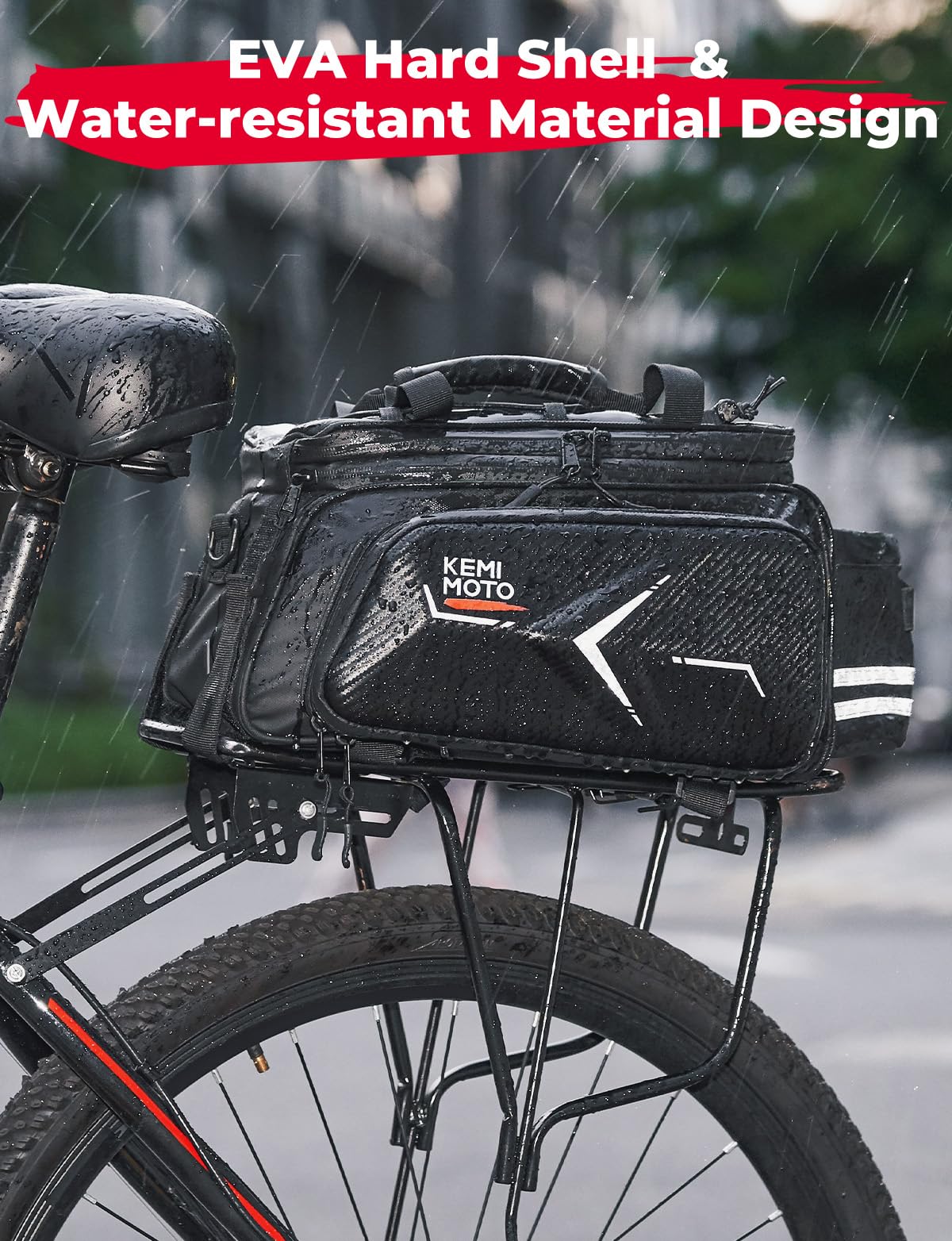 Foto 5 pulgar | Bolsa Trasera Para Bicicleta Kemimoto Hard Shell, 20 L, Resistente Al Agua - Venta Internacional.