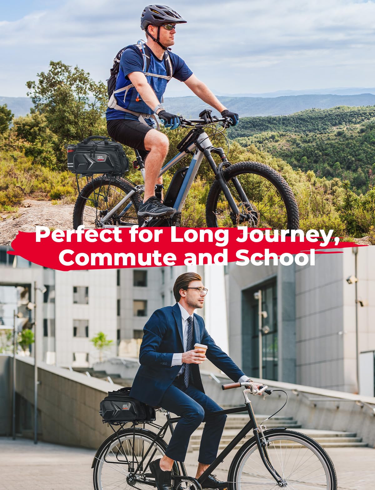 Foto 7 pulgar | Bolsa Trasera Para Bicicleta Kemimoto Hard Shell, 20 L, Resistente Al Agua - Venta Internacional.