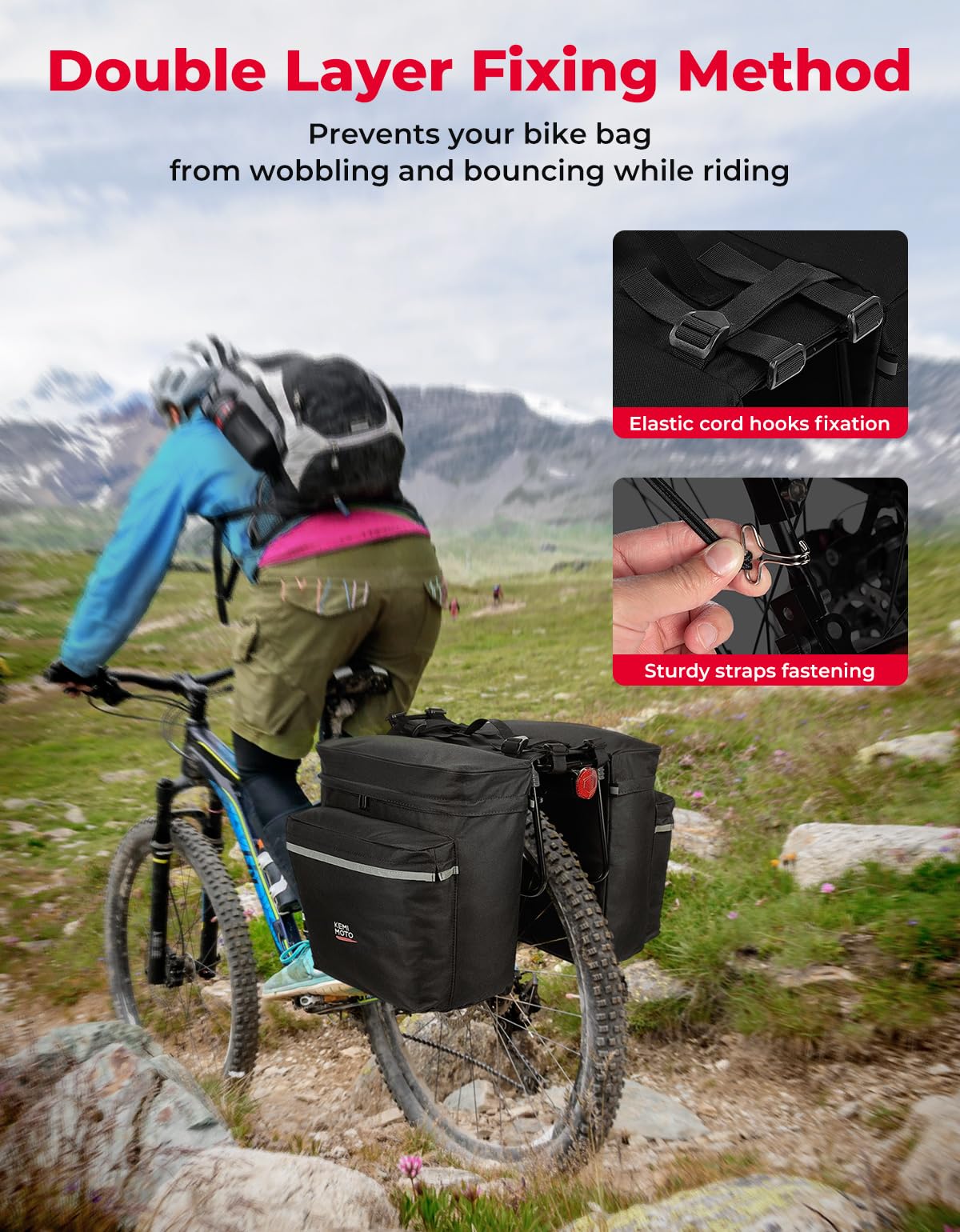Foto 6 pulgar | Bolsa De Bicicleta Kemimoto 34l A Prueba De Agua Para Portaequipajes Trasero - Venta Internacional.