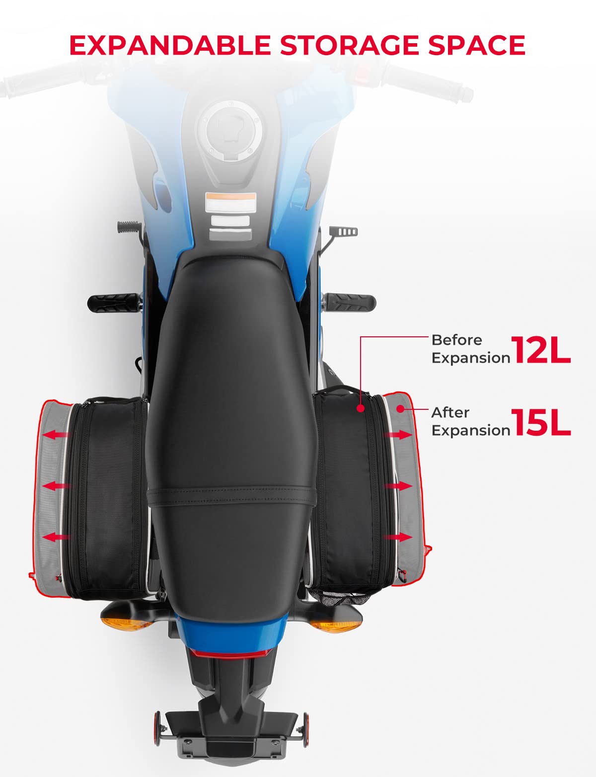 Foto 4 pulgar | Alforjas Para Moto Kemimoto Expandibles 30 L (15 L*2) Grom - Venta Internacional.