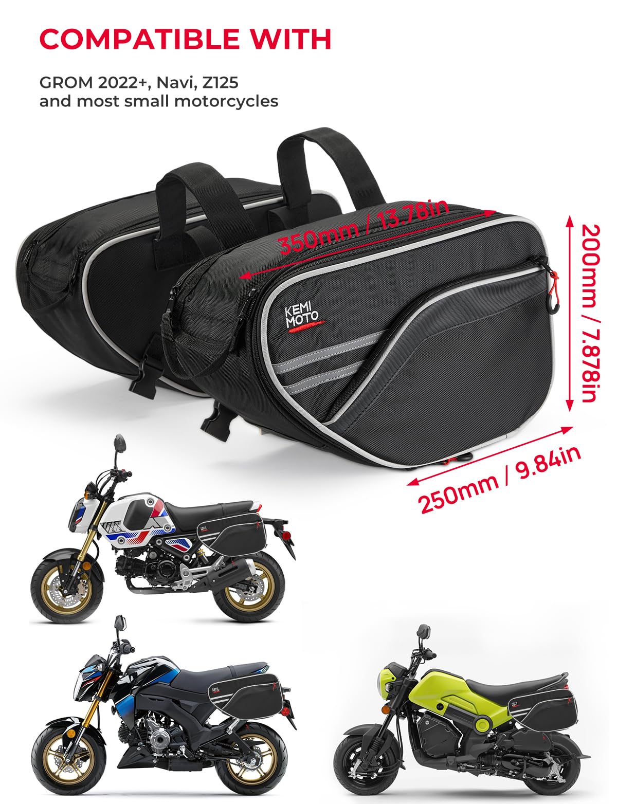 Foto 8 pulgar | Alforjas Para Moto Kemimoto Expandibles 30 L (15 L*2) Grom - Venta Internacional.