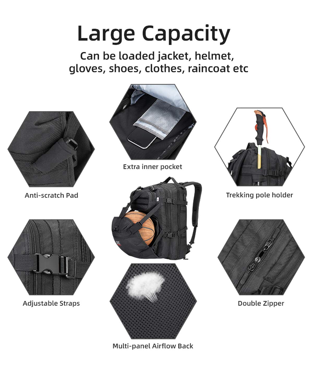 Foto 3 | Mochila Para Casco De Moto Kemimoto, Impermeable, 37 L - Venta Internacional.