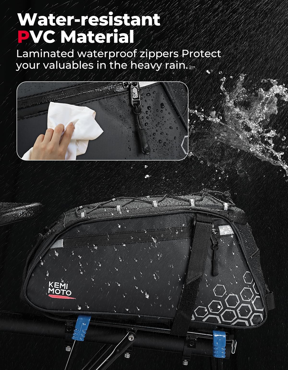 Foto 4 pulgar | Bolsa Trasera Para Bicicletas Kemimoto 13l Resistente Al Agua Para Bicicletas Eléctricas - Venta Internacional.