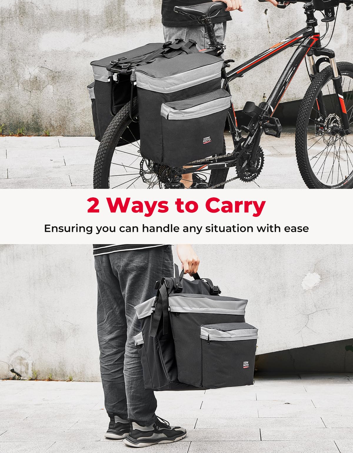 Foto 5 pulgar | Bolsa Para Bicicleta Kemimoto, Portaequipajes Traseros, 34 L, Resistentes Al Agua - Venta Internacional.