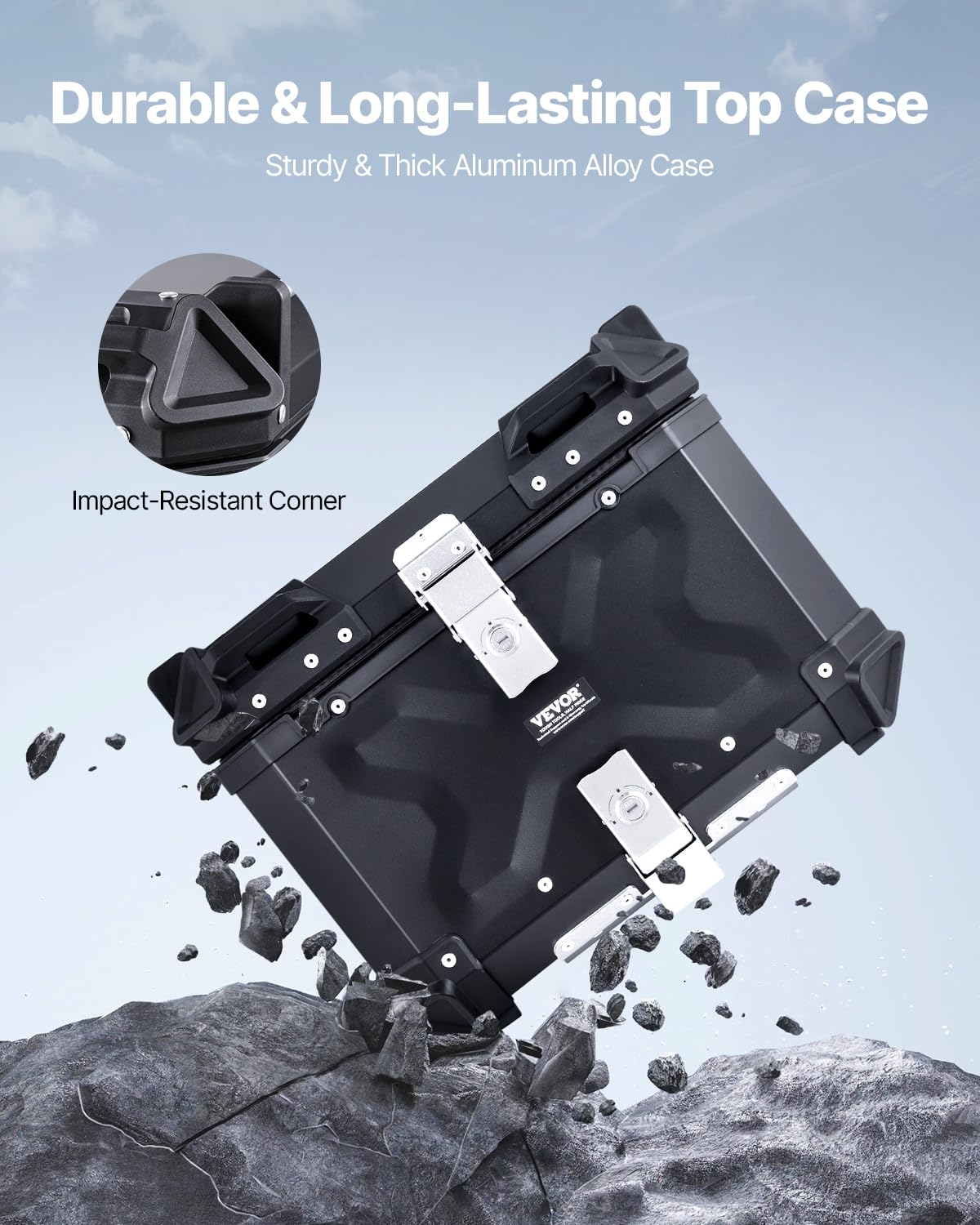 Foto 3 pulgar | Maleta Superior Para Motocicleta Vevor 45l De Aleación De Aluminio Impermeable - Venta Internacional.