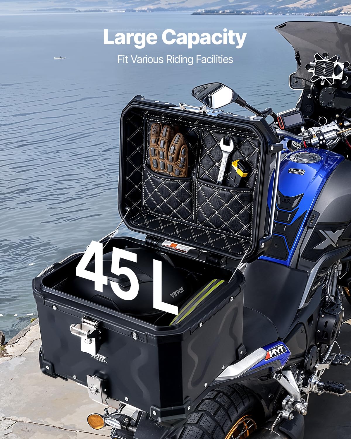 Foto 3 | Maleta Superior Para Motocicleta Vevor 45l De Aleación De Aluminio Impermeable - Venta Internacional.