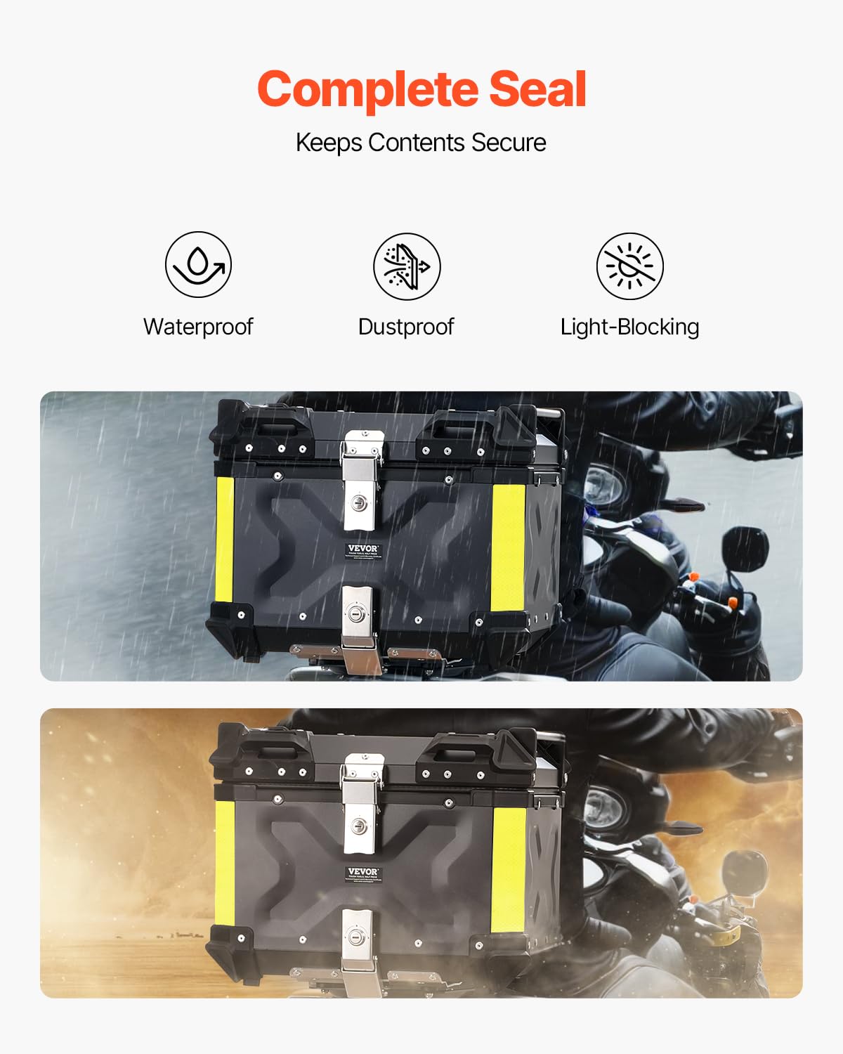 Foto 5 pulgar | Maleta Superior Para Motocicleta Vevor 45l De Aleación De Aluminio Impermeable - Venta Internacional.