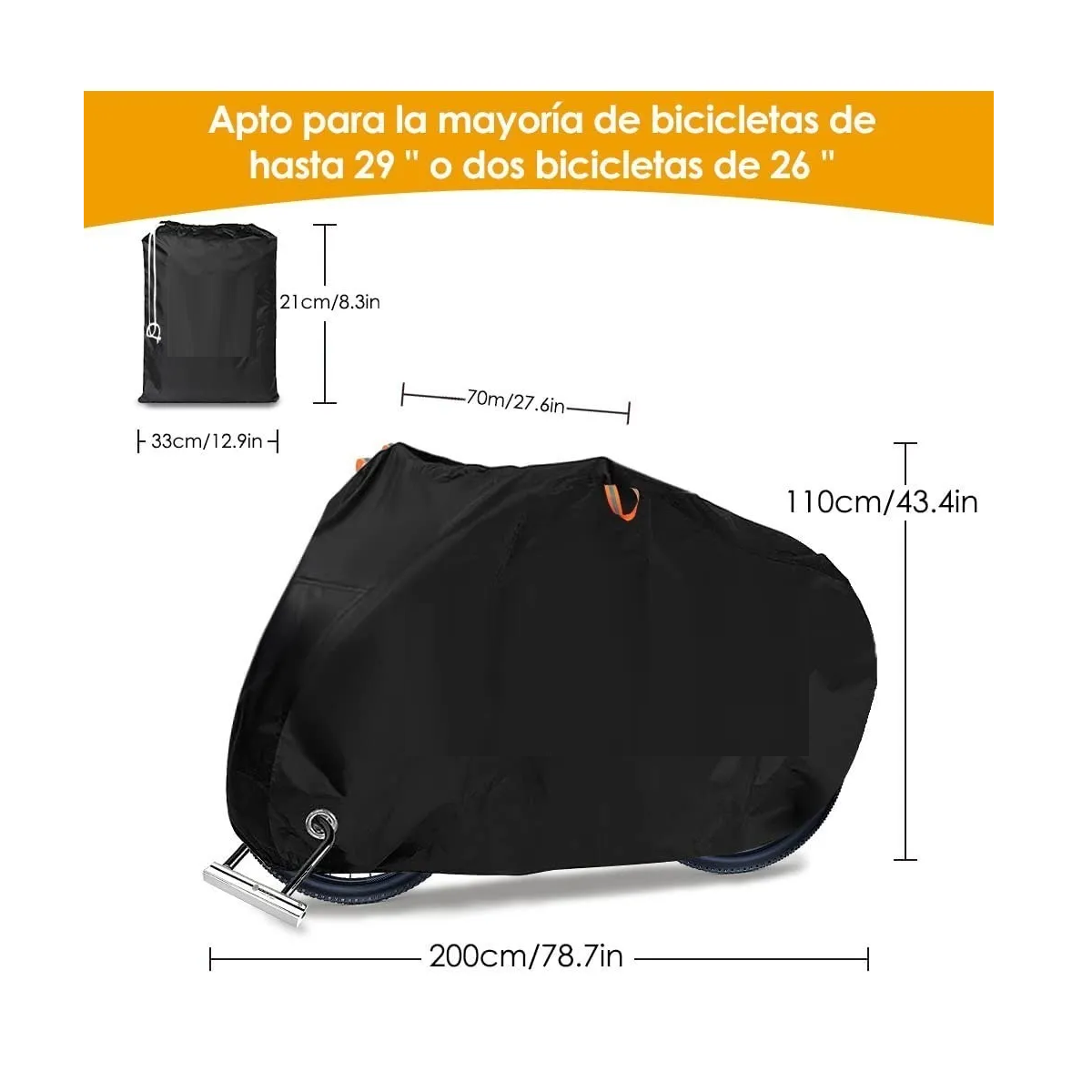 Foto 4 pulgar | Cubierta Impermeable para Bicicleta Eo Safe Imports Esi-3170 color Negro