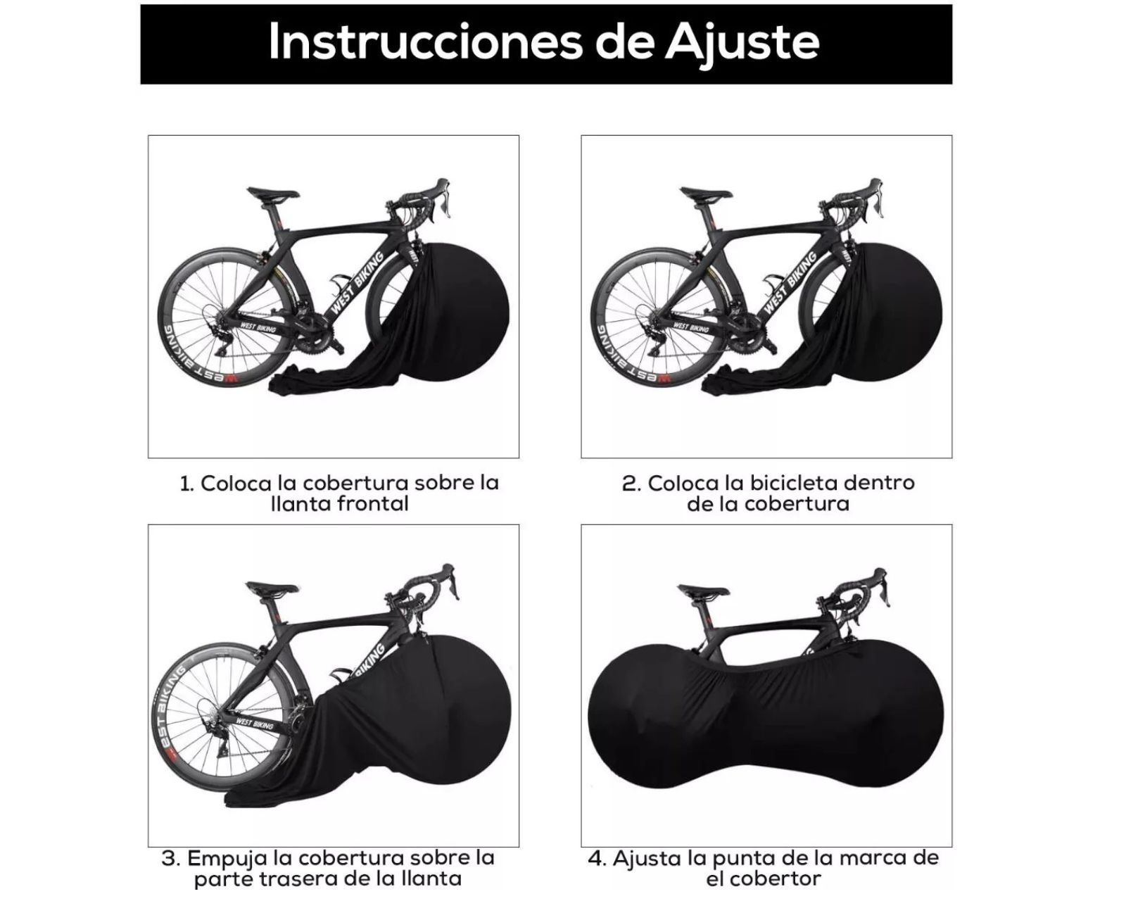 Foto 4 pulgar | Forro Protector Genérico para Bicicleta color Negro