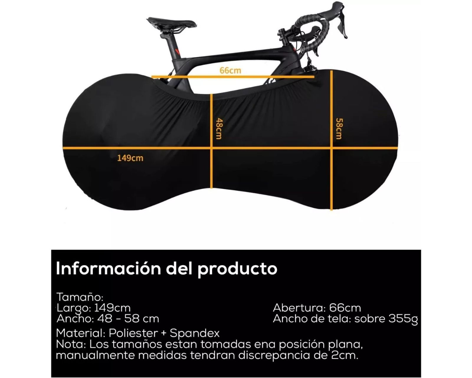 Foto 4 | Forro Protector Genérico para Bicicleta color Negro