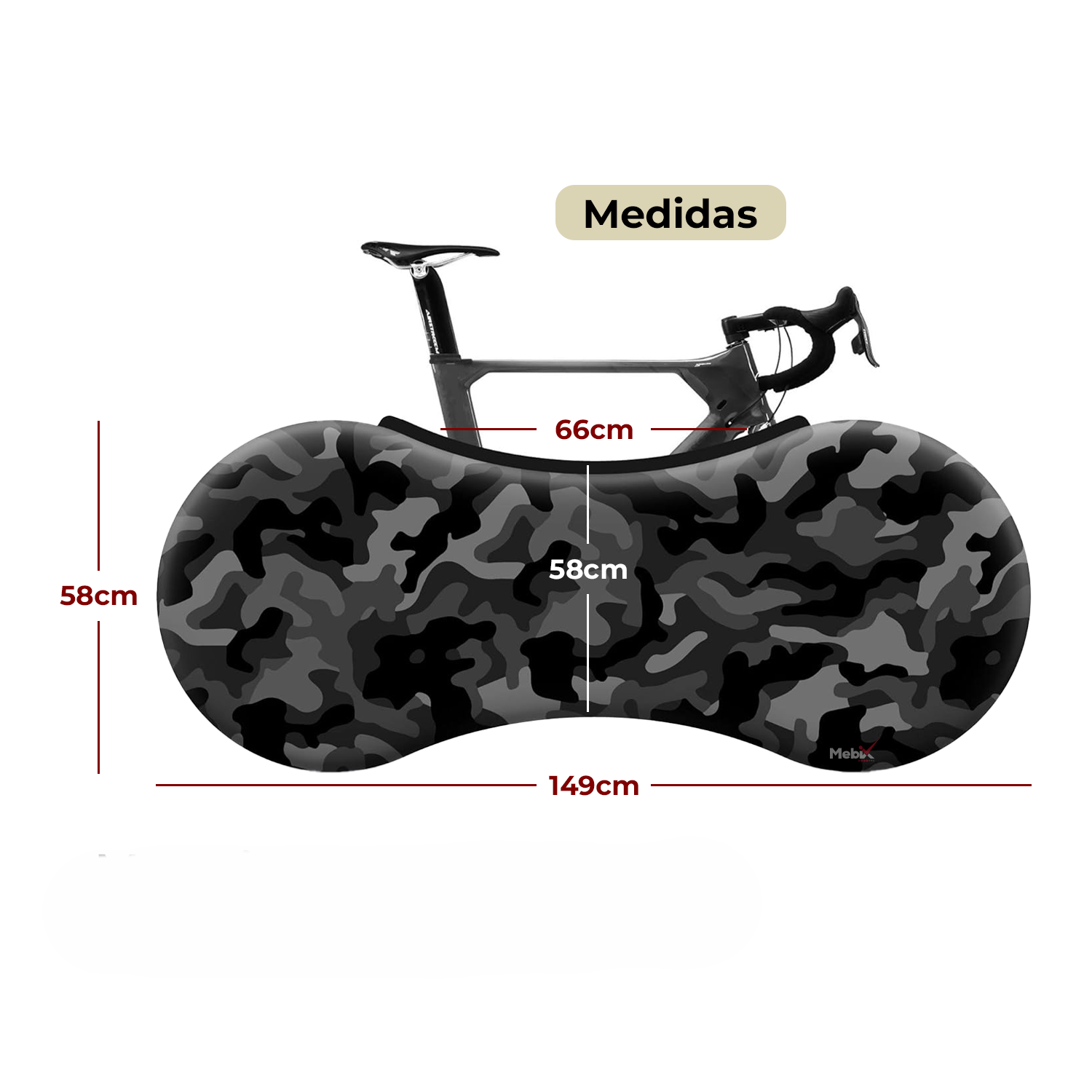 Foto 5 pulgar | Funda Para Bicicleta Impermeable Y Lavable A Prueba De Arañazos Camuflaje Color Negro