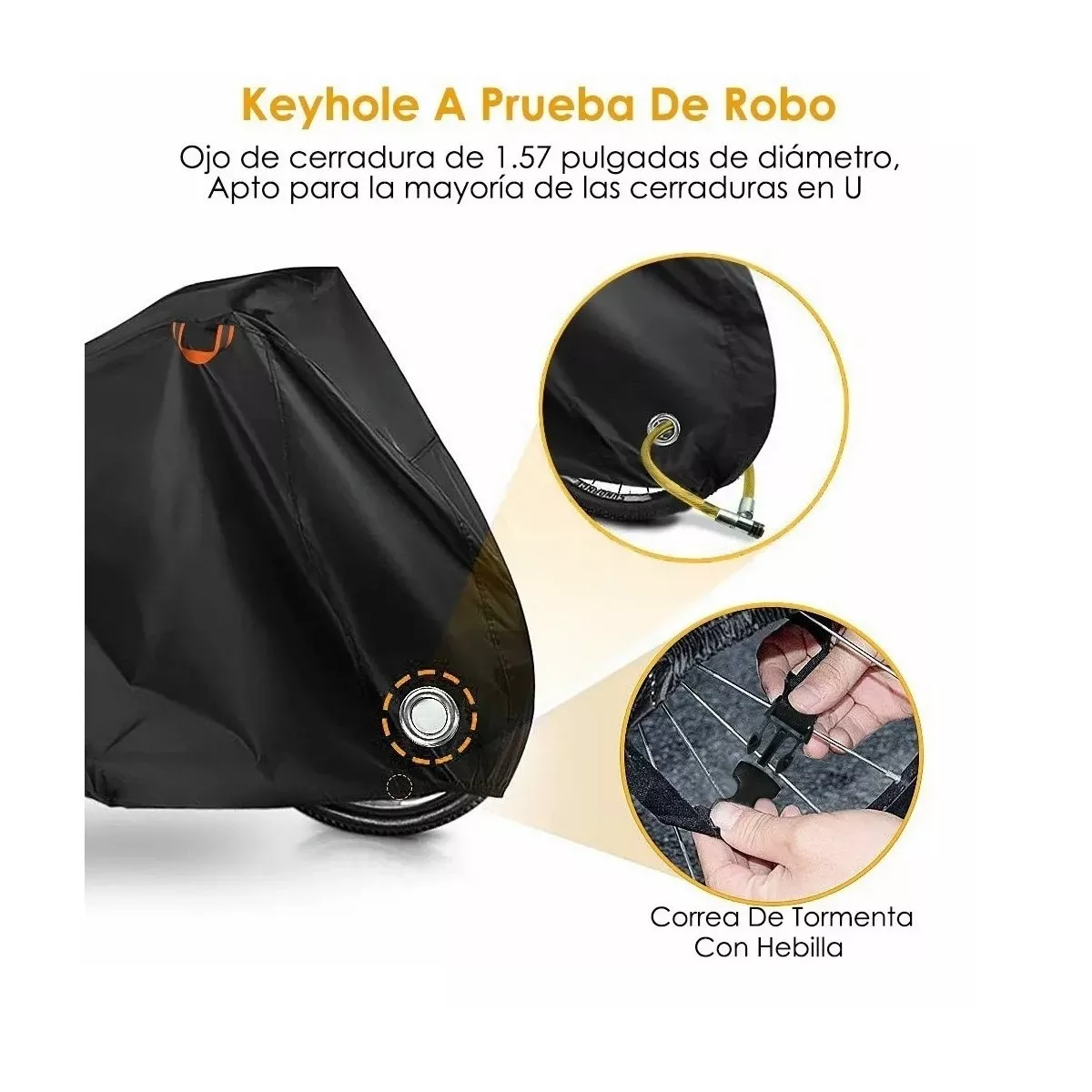 Foto 3 pulgar | Fundas Para Bicicleta Cubierta Impermeable  Ciclismo  Eo Safe Imports  Esi-9476 Negro