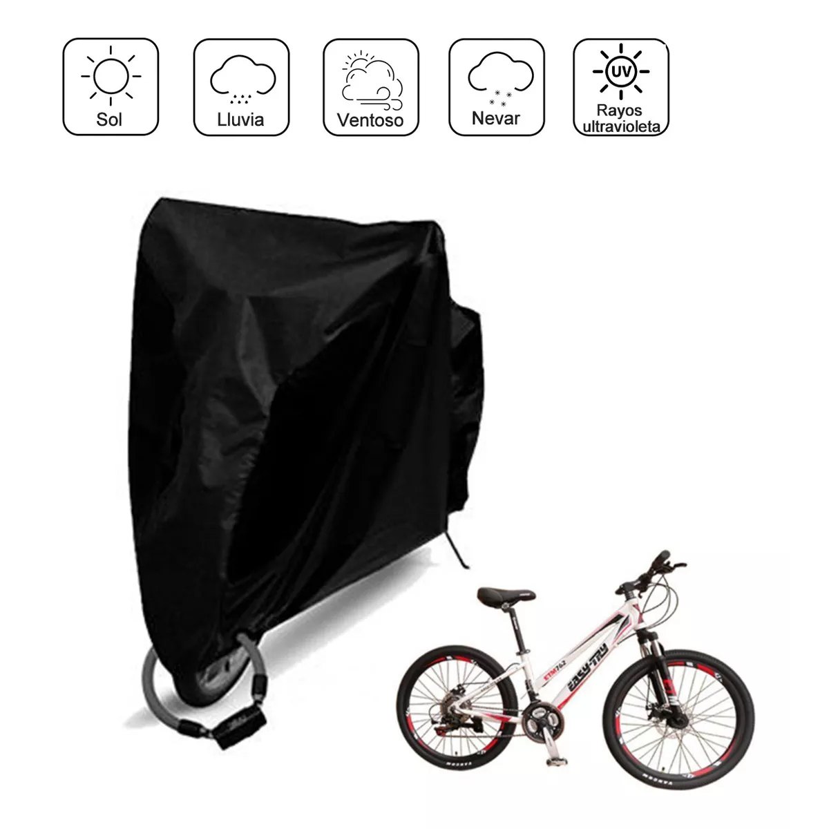 Foto 3 pulgar | Cubierta De Bicicleta A Prueba De Polvo Impermeable Eo Safe Imports Esi-18098 Negro
