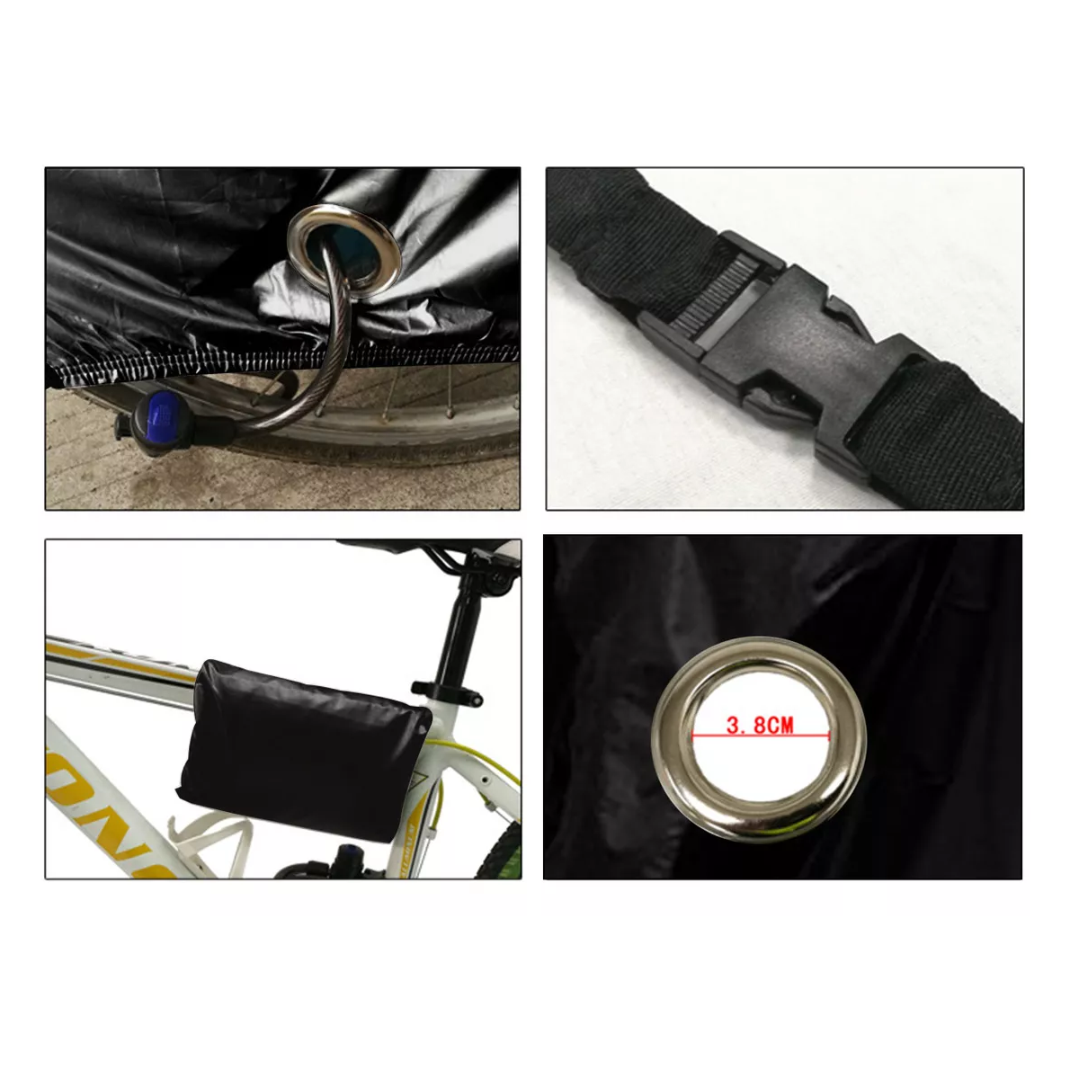 Foto 4 pulgar | Cubierta De Bicicleta A Prueba De Polvo Impermeable Eo Safe Imports Esi-18098 Negro