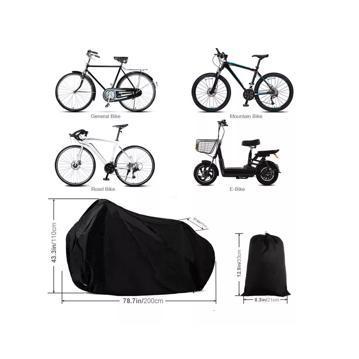 Foto 3 pulgar | Funda Para Bicicleta Cubierta Impermeable Anti-uv Eo Safe Imports Esi-18099 Negro