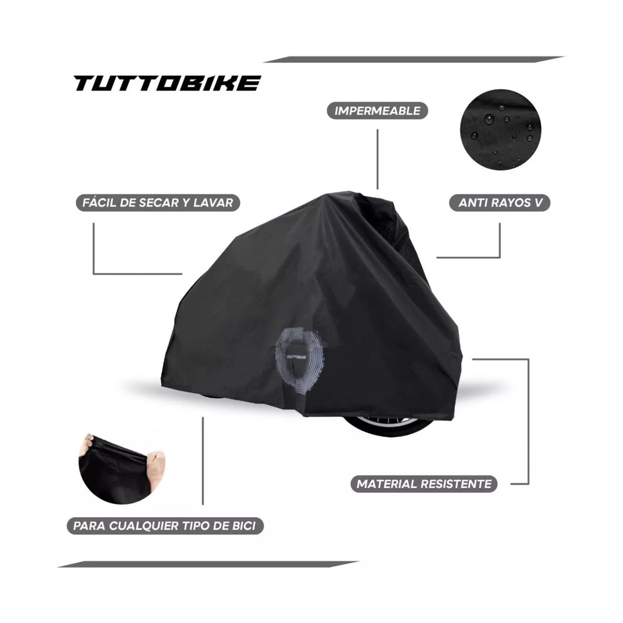 Foto 3 | Funda Para Bicicleta Protectora Impermeable Tuttobike