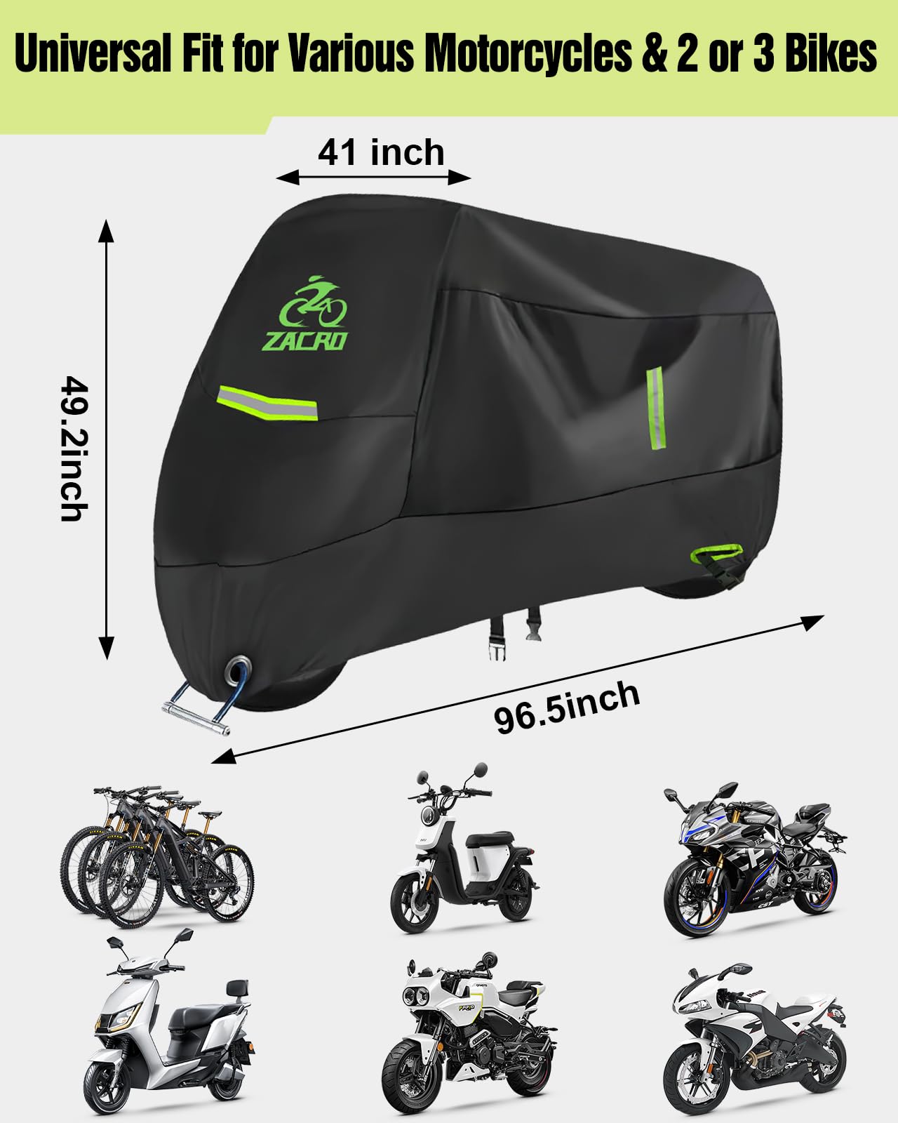 Foto 4 pulgar | Funda Para Moto Zacro 420d, Resistente Al Agua, 96 Cm - Venta Internacional.
